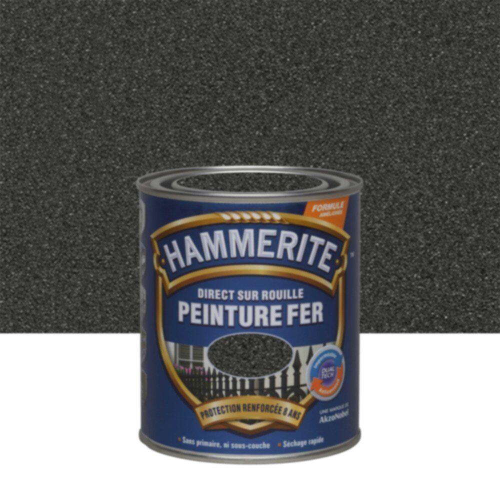 Peinture extérieure fer Martelé HAMMERITE gris ardoise mat  2.5l - 6