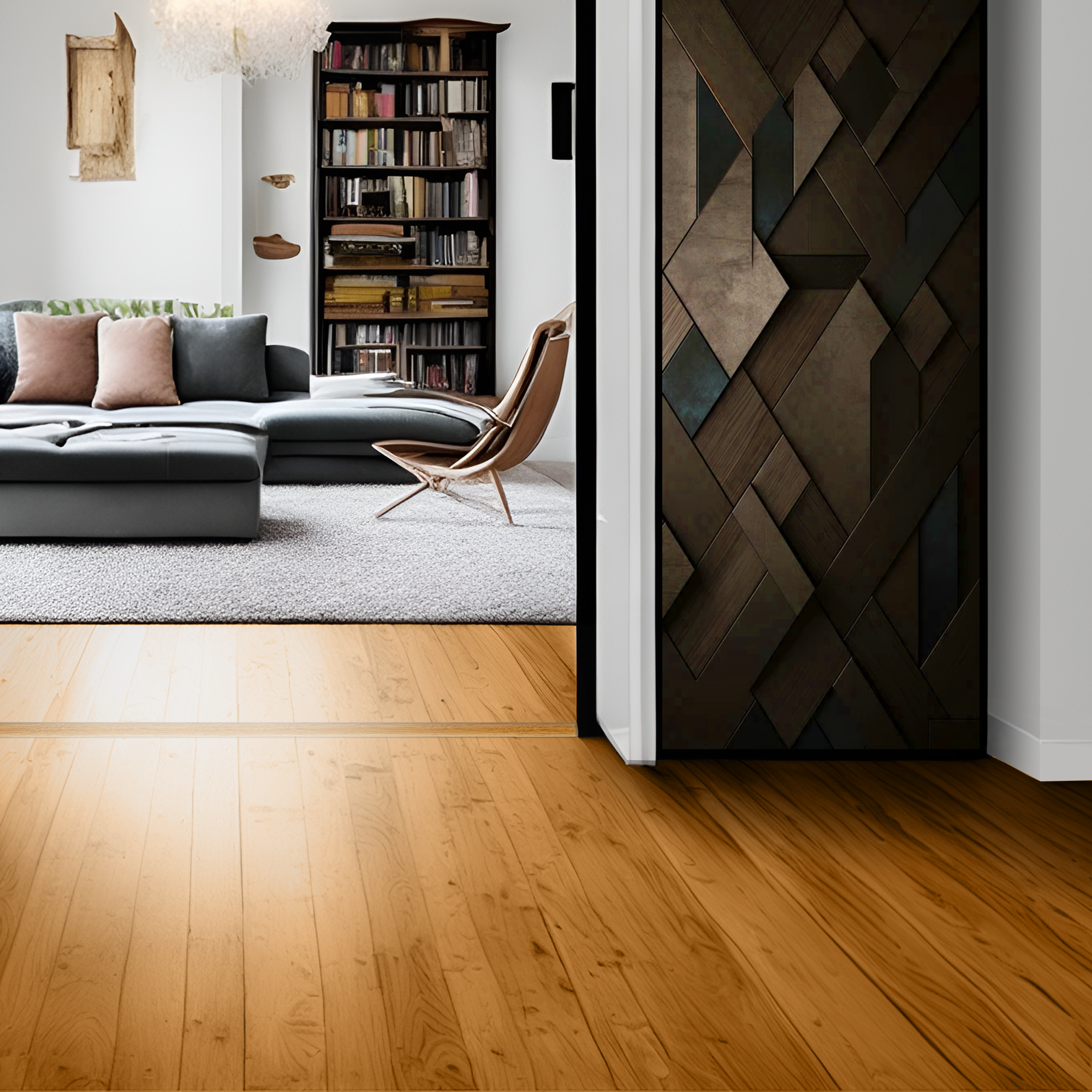 Barre de seuil 4 en 1 alu décor 52 à fixer, l.3.7 cm x L.83 cm ARTENS - 2