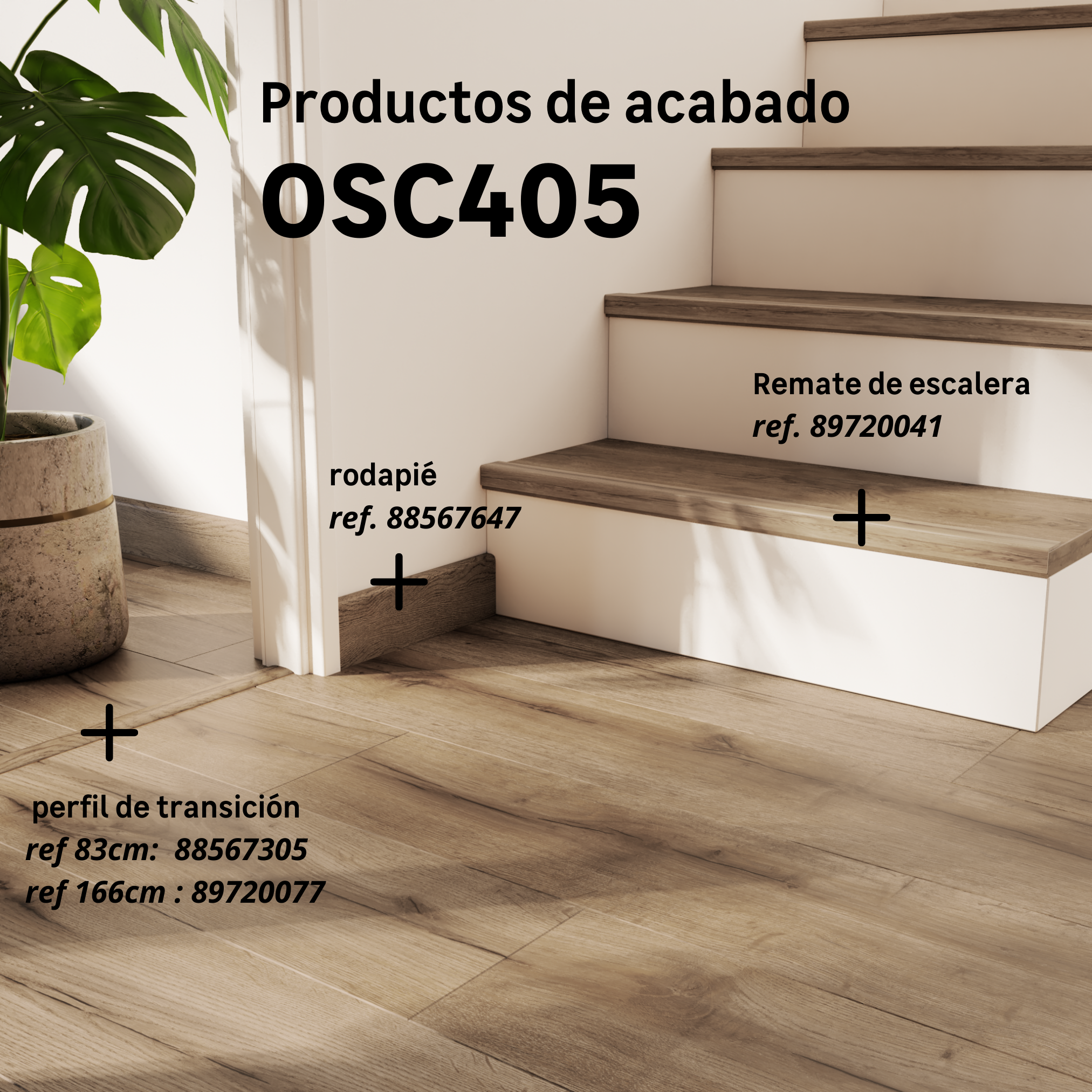 Rodapié  de mdf de 240x7.8cm marron oscuro OSC405 ARTENS - 6
