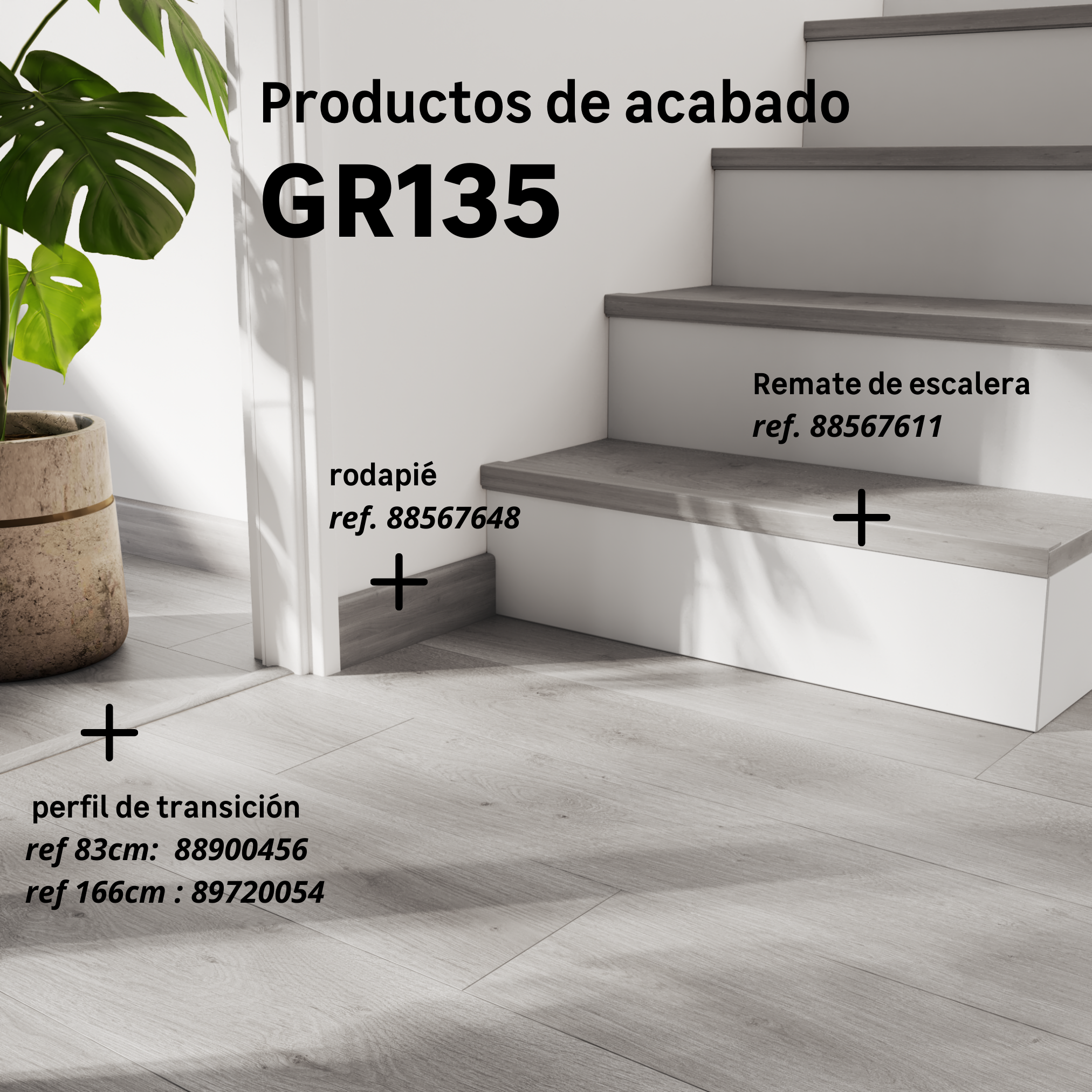 Perfil de umbral 4 en 1 de aluminio color madera gris 1660x37 mm ARTENS GR135 - 5