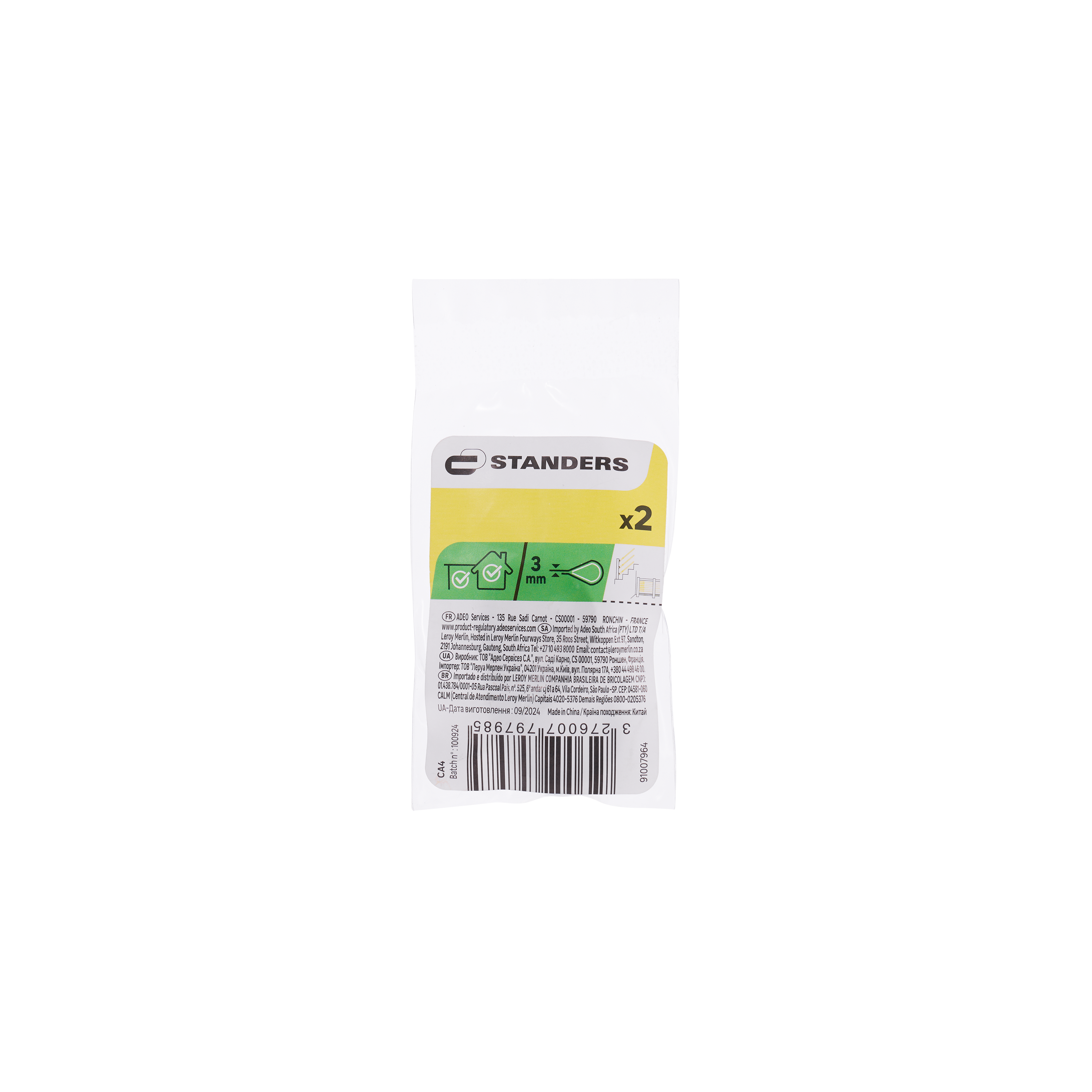 2 guardacabos de acero cincado STANDERS para cable de 3 mm - 4