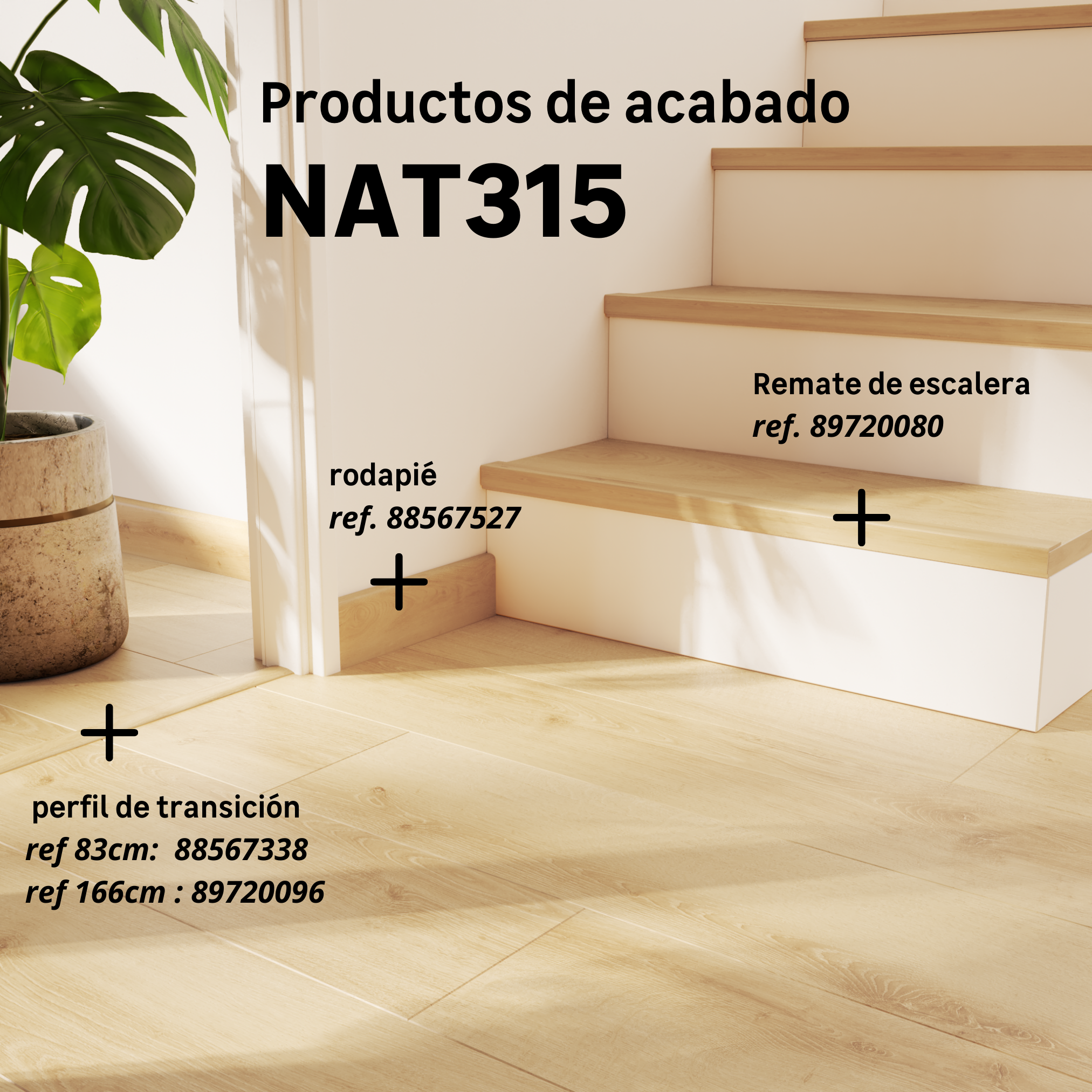 Perfil de umbral 4 en 1 de aluminio color madera natural 830x37mm ARTENS NAT315 - 5