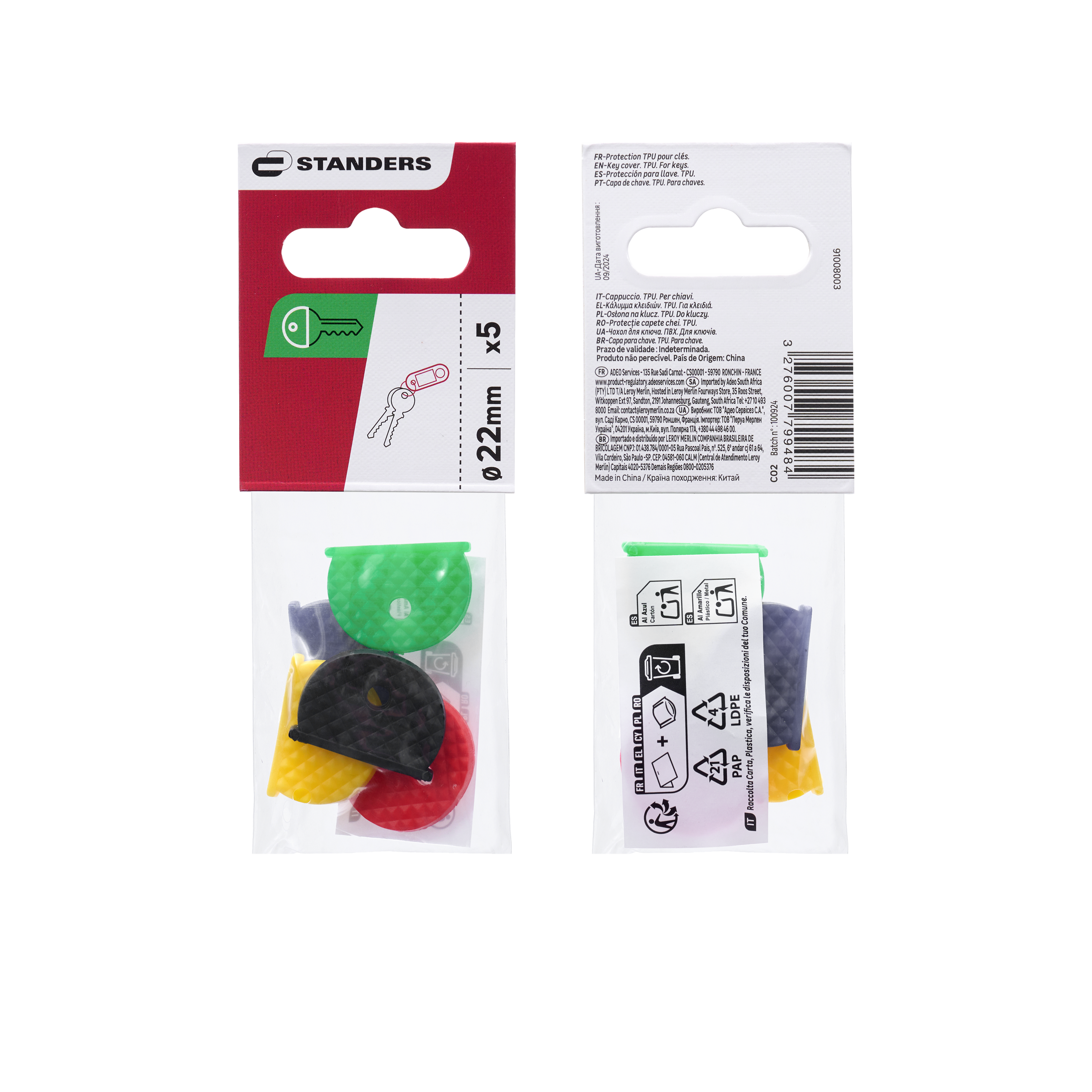5 Tampas redondas STANDERS 25MM Multicolor - 4
