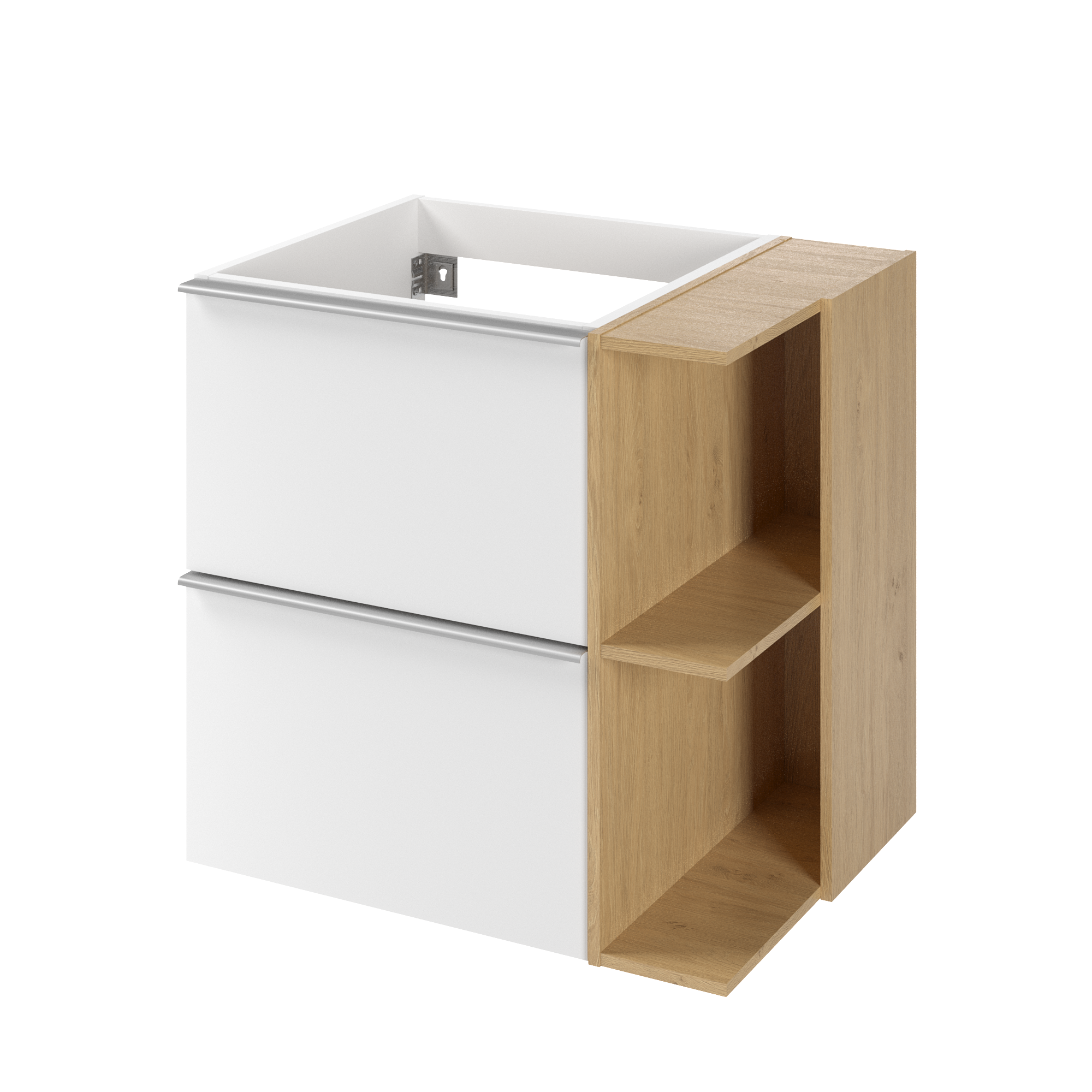 Szafka pod umywalkę Modern biało-brązowa złoty dąb 60x45x55 cm Sensea