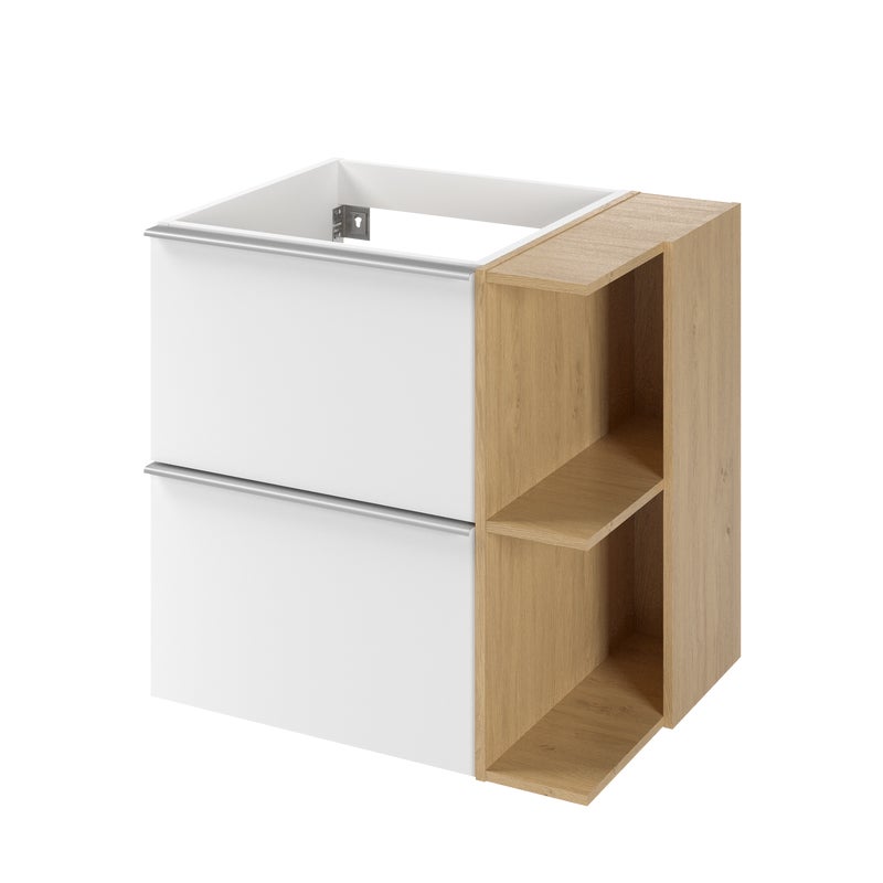 Szafka pod umywalkę Modern biało-brązowa złoty dąb 60x45x55 cm Sensea