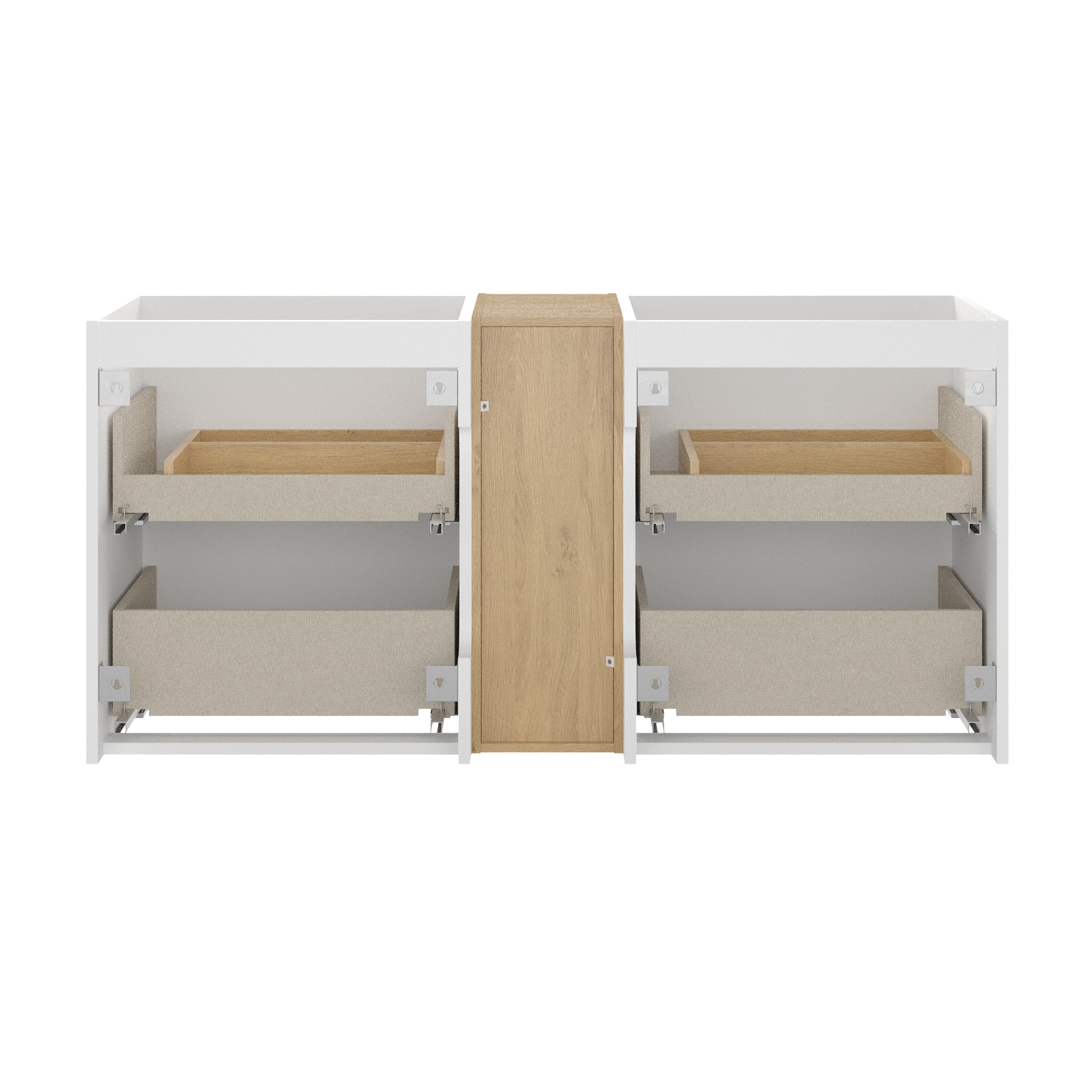 Mobile da bagno sospeso sotto lavabo L 120 x H 55 x P 45 cm bianco laminato opaco, 4 cassetti SENSEA Modern - 6