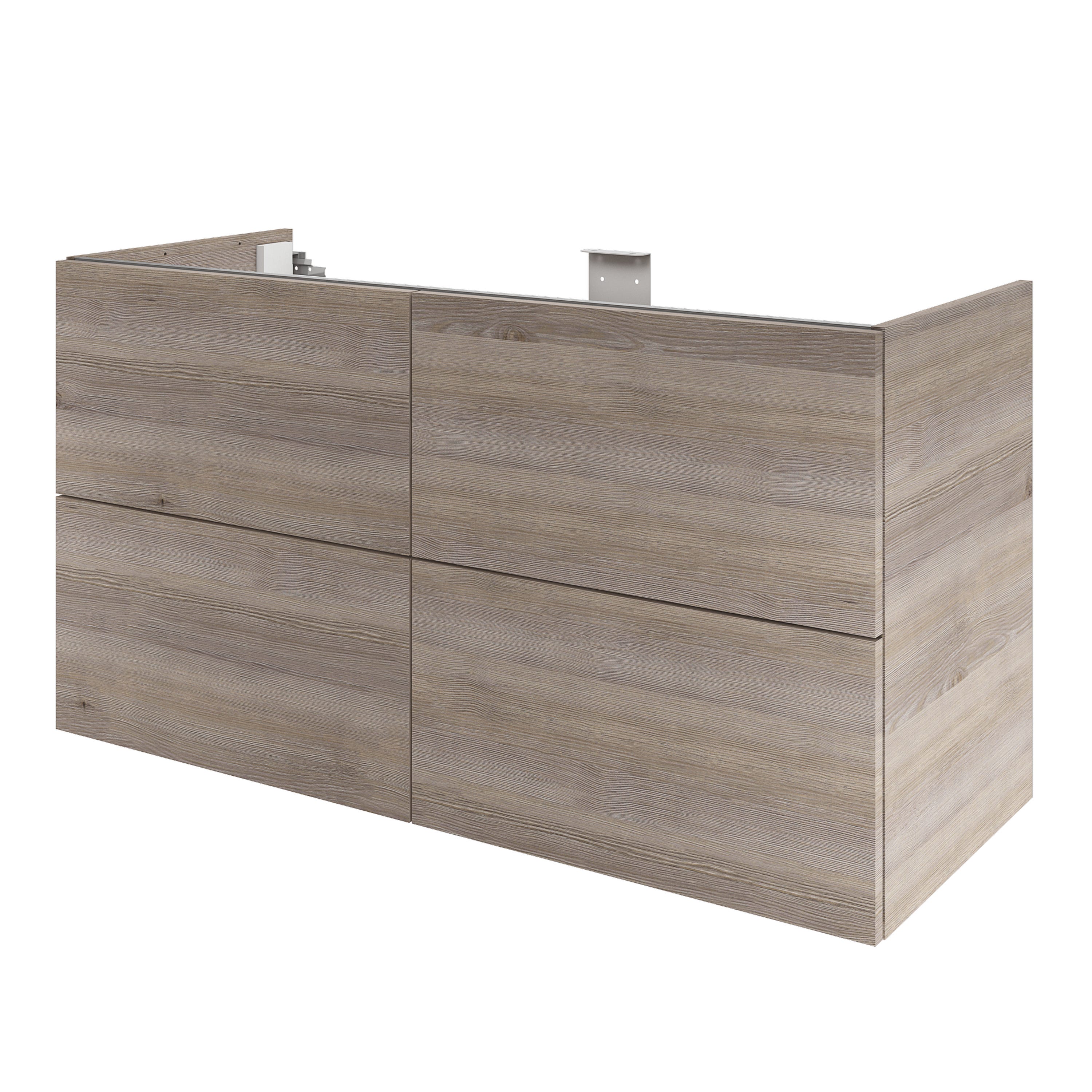 Meuble Sous vasque 4t L 120cm X H 64cm X P 48cm Effet Ch ne Gris Neo meuble-sous-vasque-4t-l-120cm-x-h-64cm-x-p-48cm-effet-ch-ne-gris-neo
