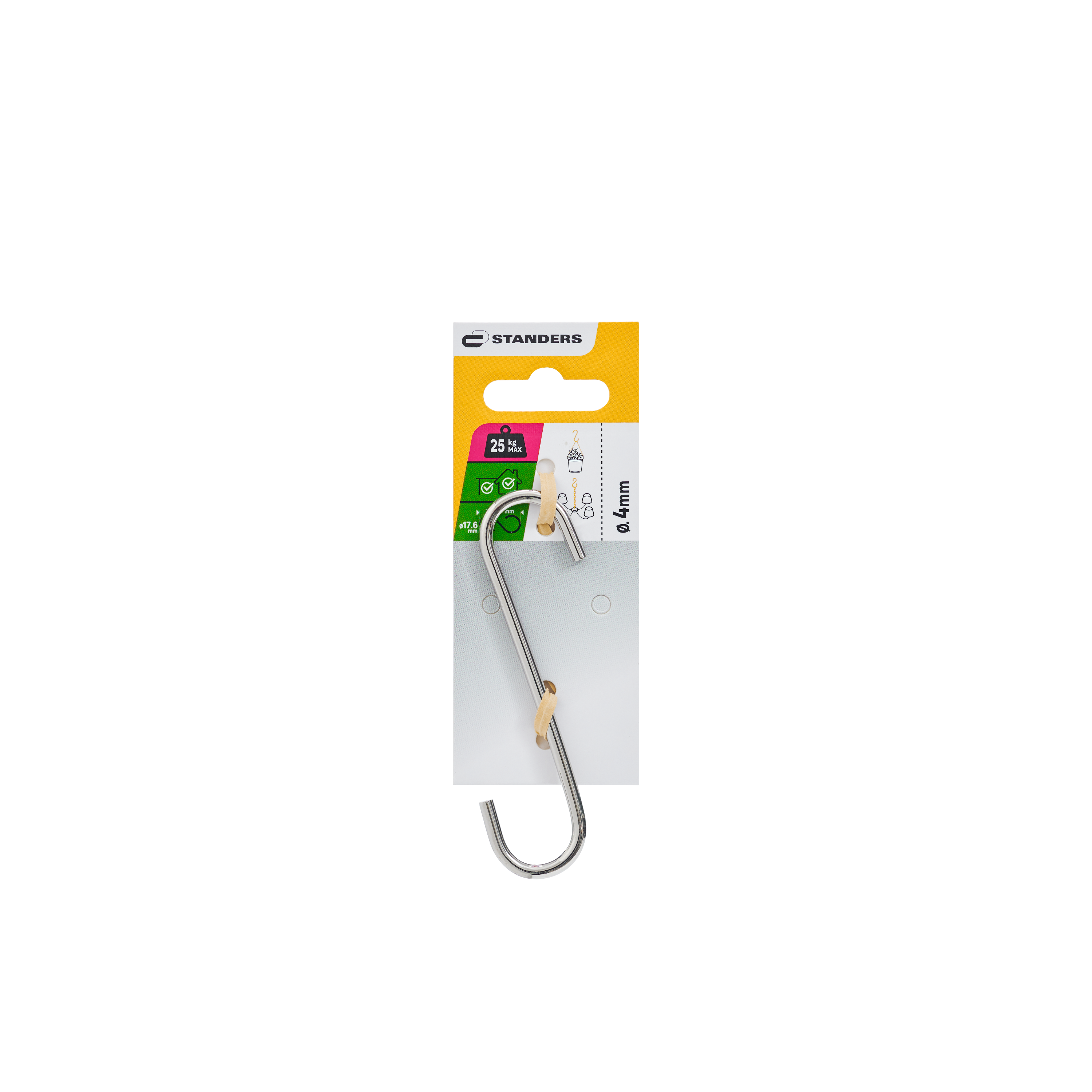 Gancho em S com ponta STANDERS aço zincado 100x25MM D4MM até 25KG - 4