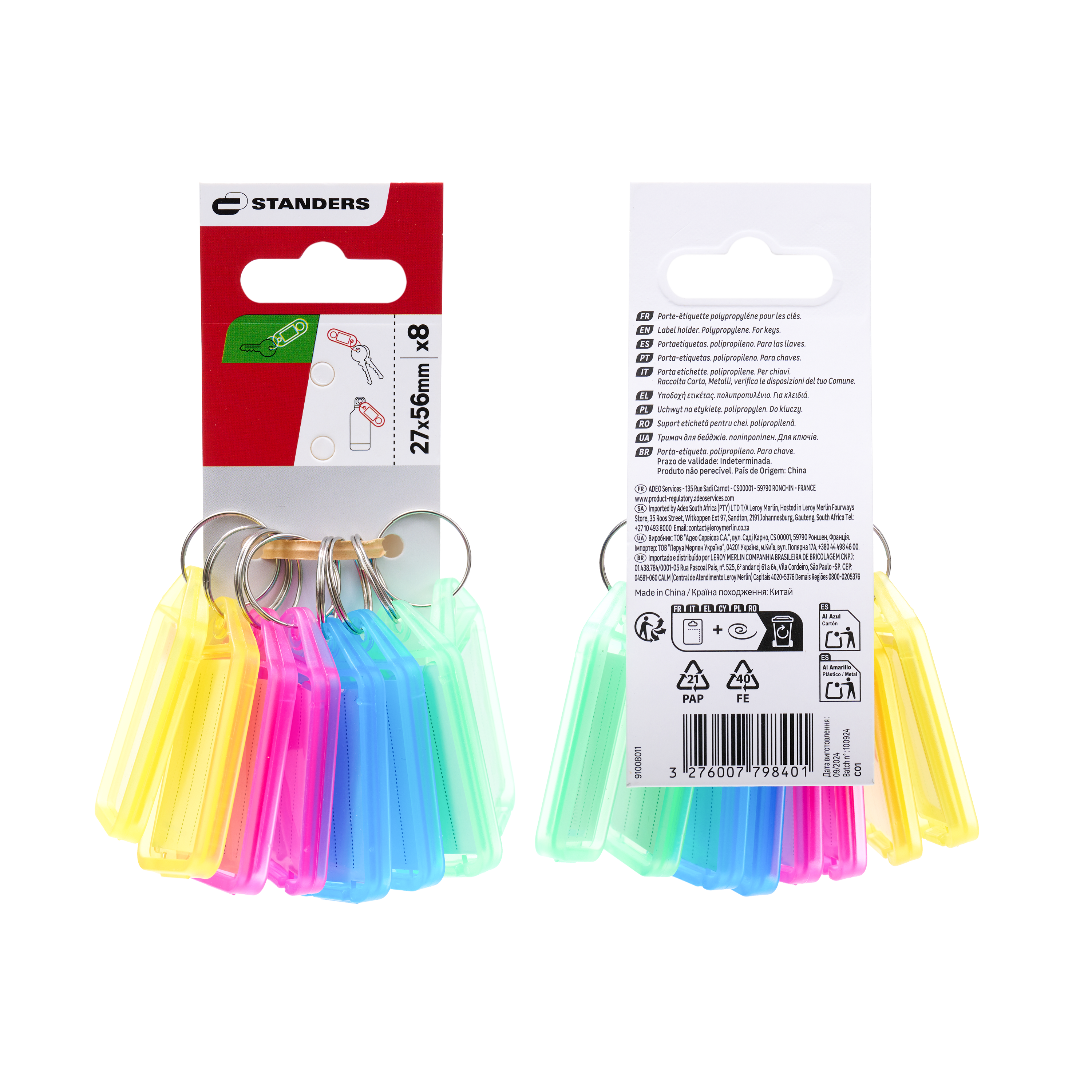 8 Porta etiquetas quadrados STANDERS 20MM Multicolor - 4