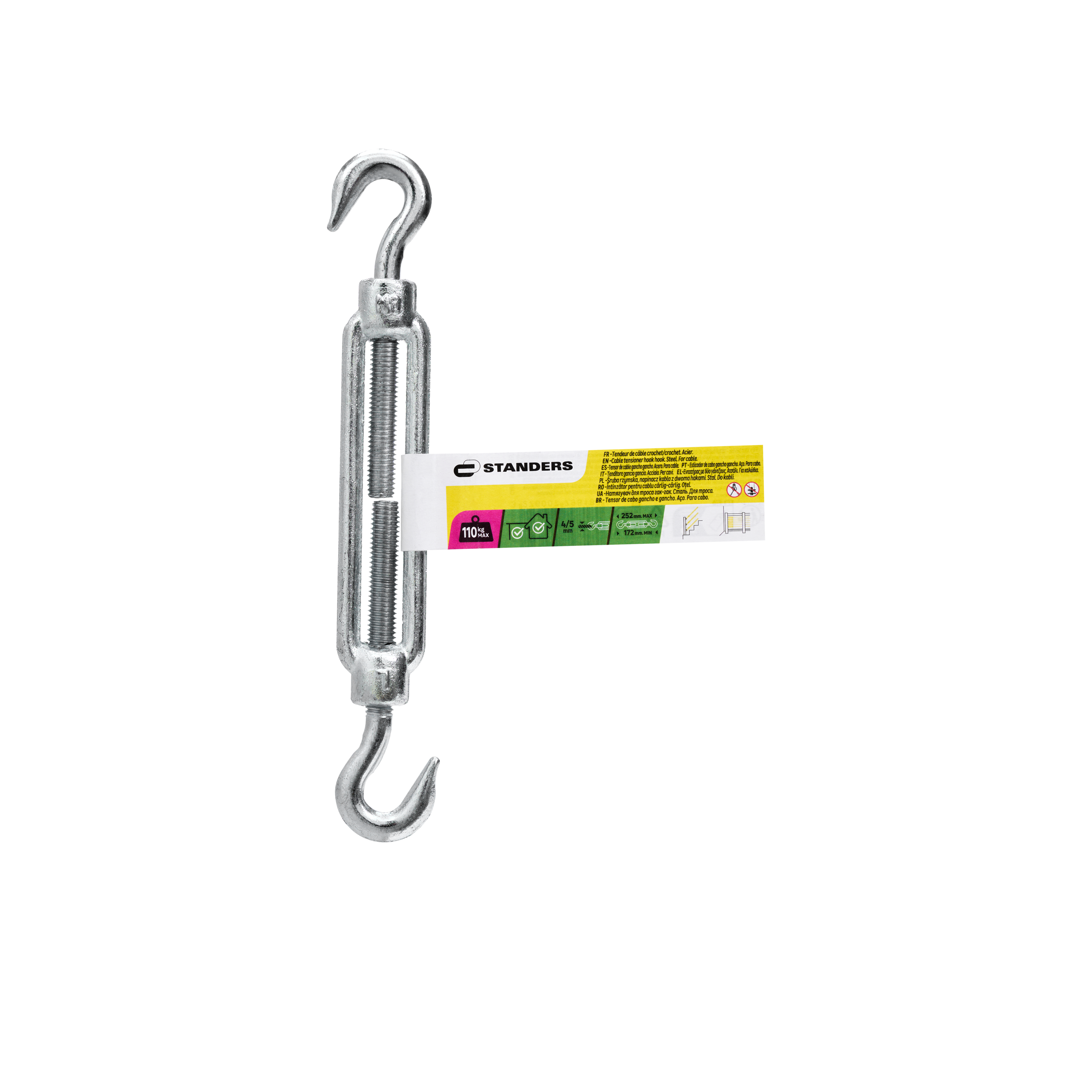 Tensor para cable de gancho/gancho en acero STANDERS para cable de 4 - 5 mm - 3