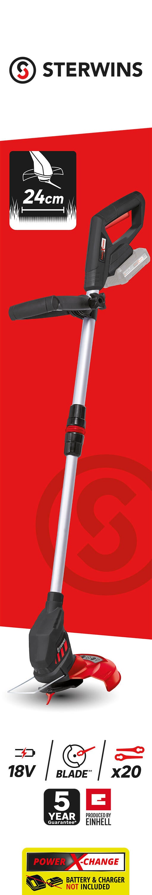 Podkaszarka akumulatorowa 18V 24 cm Solo Power X-Change Sterwins - 22