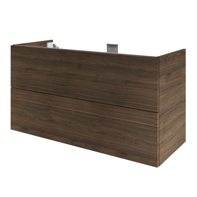 Meuble de salle de bains l.120 x H.64 x P.48 cm, effet noyer, Neo line