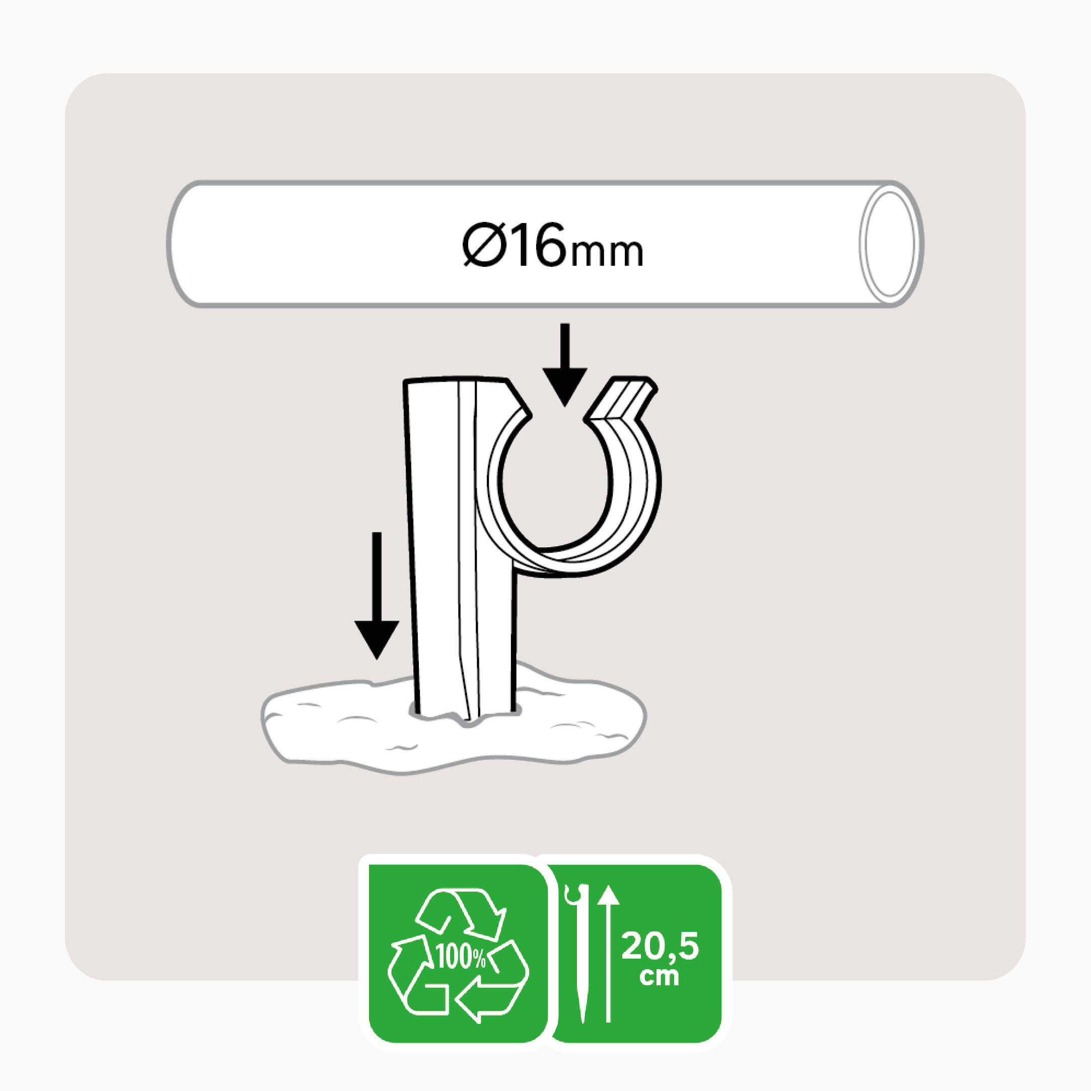 Estaca para tubo 16 mm 25 unidades Geolia - 6