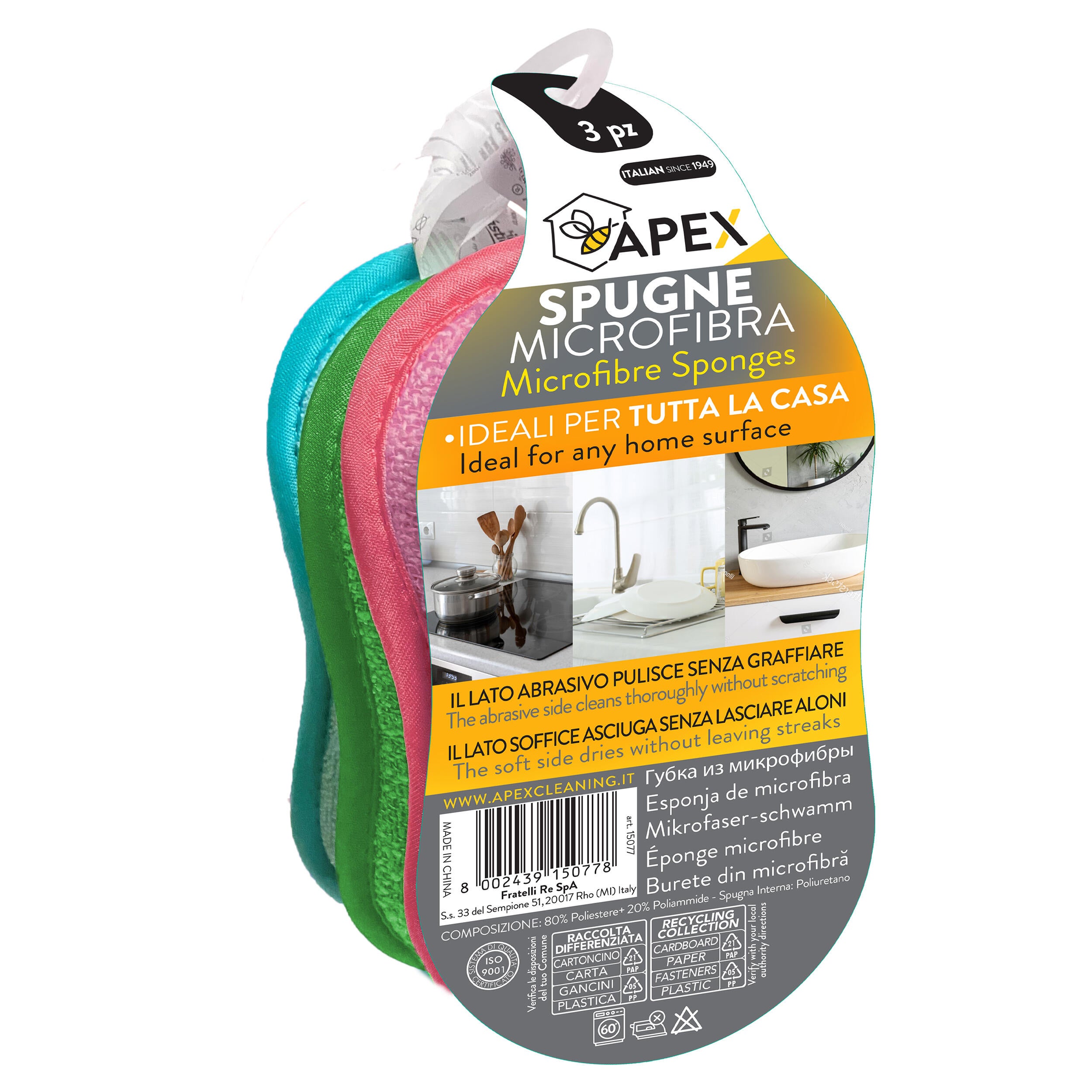 Spugna artificiale APEX 3 Spugne microfibra 3 pezzi - 5