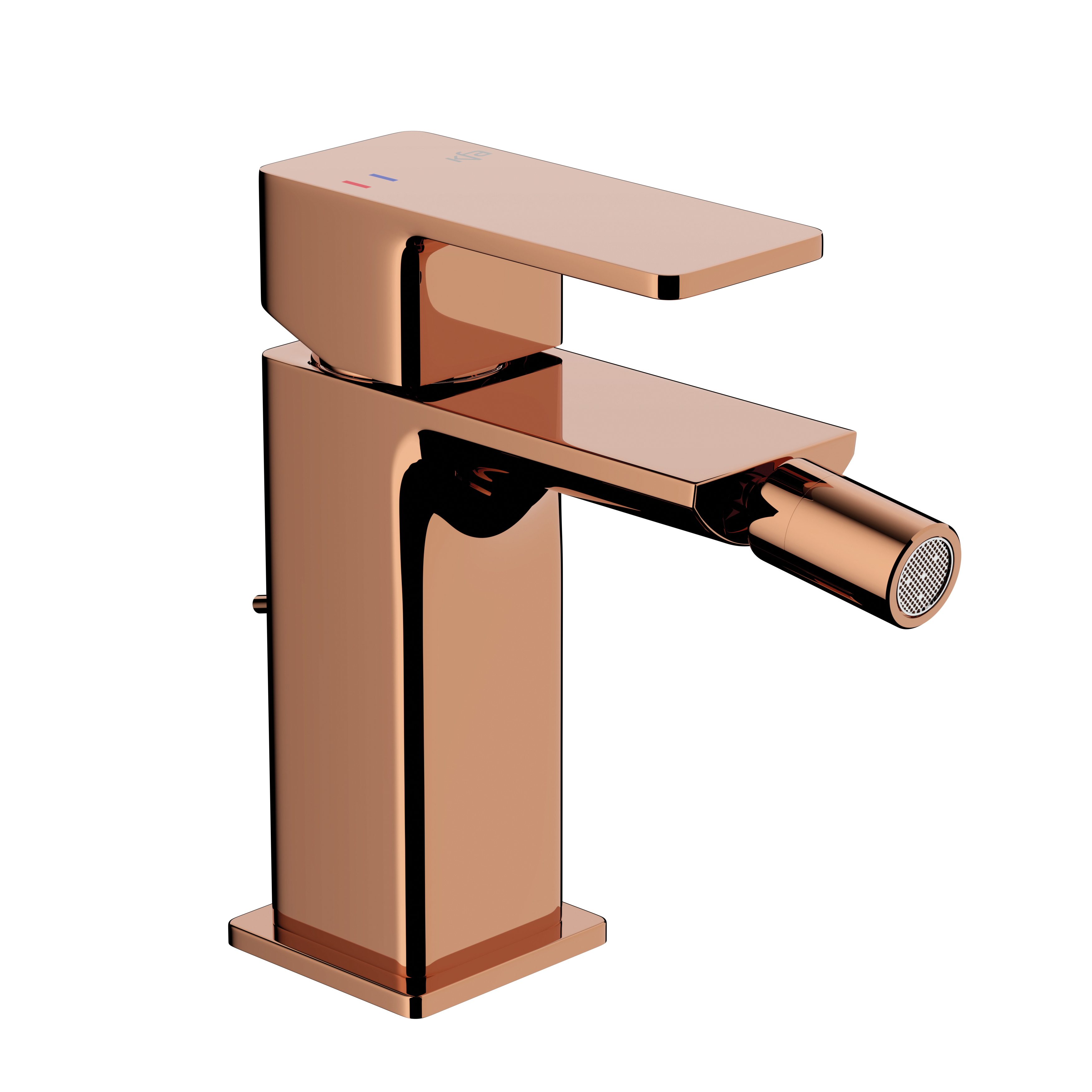 Bateria bidetowa miedziana połysk 13.8 cm Dust z korkiem KFA Armatura