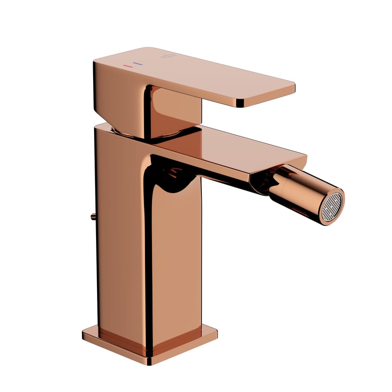 Bateria bidetowa miedziana połysk 13.8 cm Dust z korkiem KFA Armatura