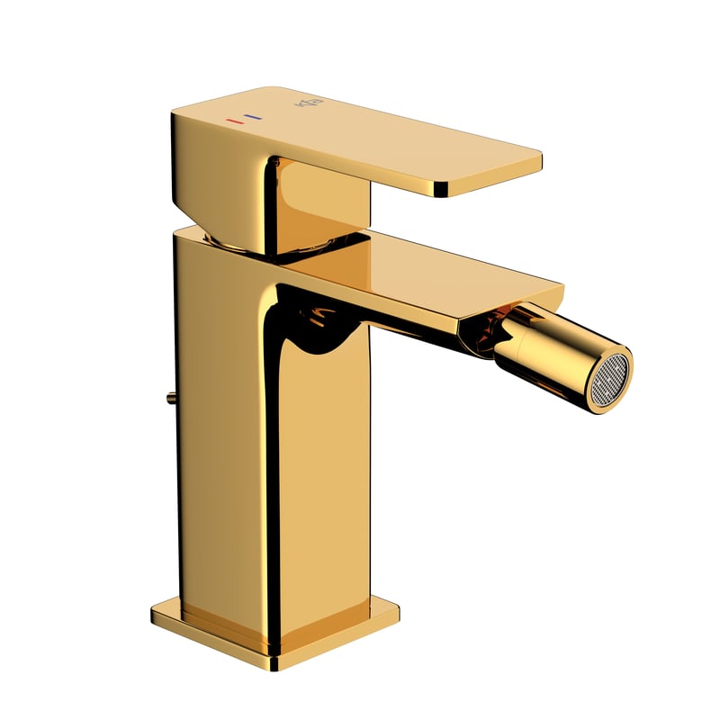 Bateria bidetowa złota połysk 13.8 cm Dust z korkiem KFA Armatura