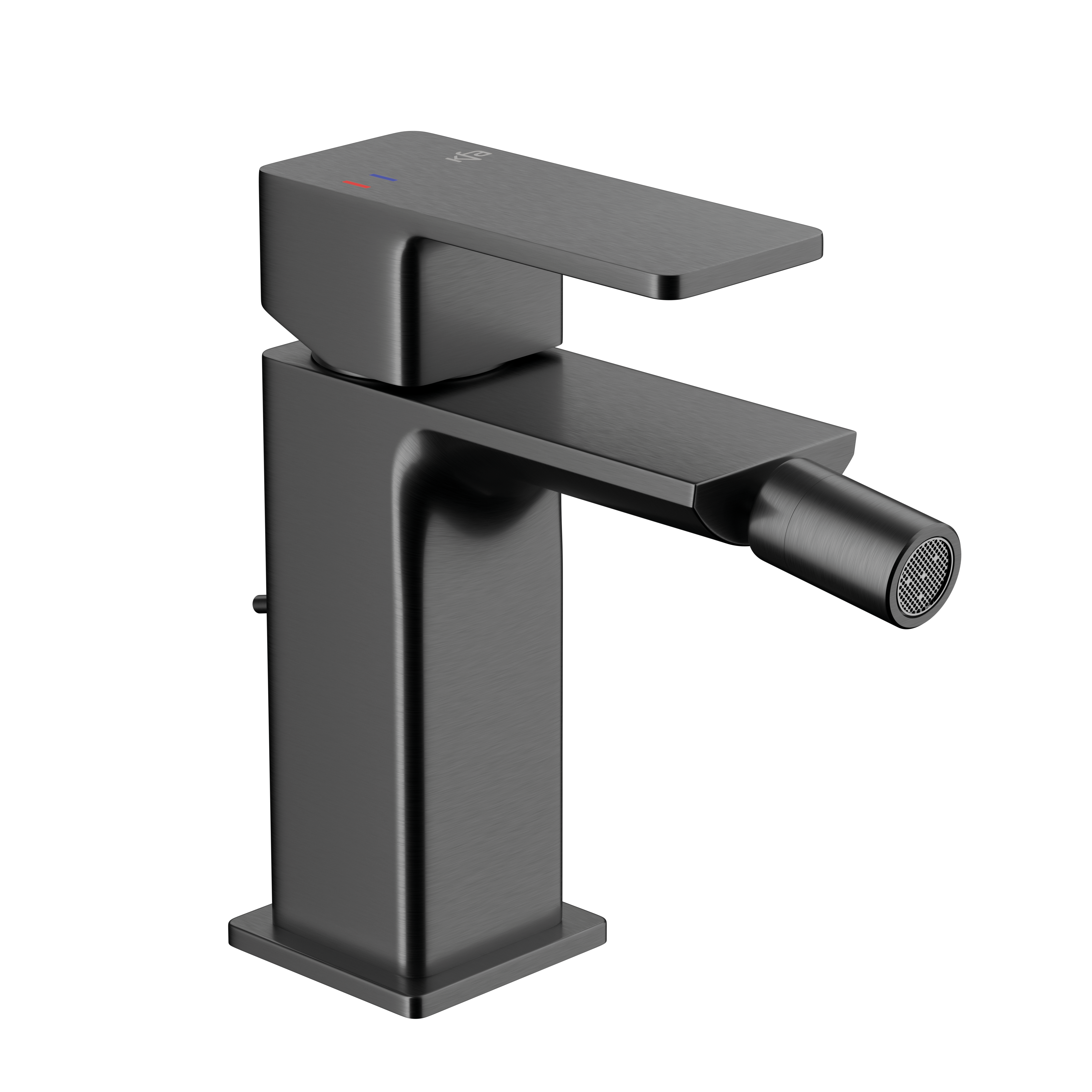 Bateria bidetowa gun metal 13.8 cm Dust z korkiem KFA Armatura