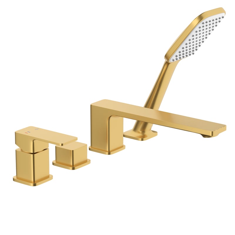 Bateria wannowa złota szczotkowana 4-otworowa Dust KFA Armatura