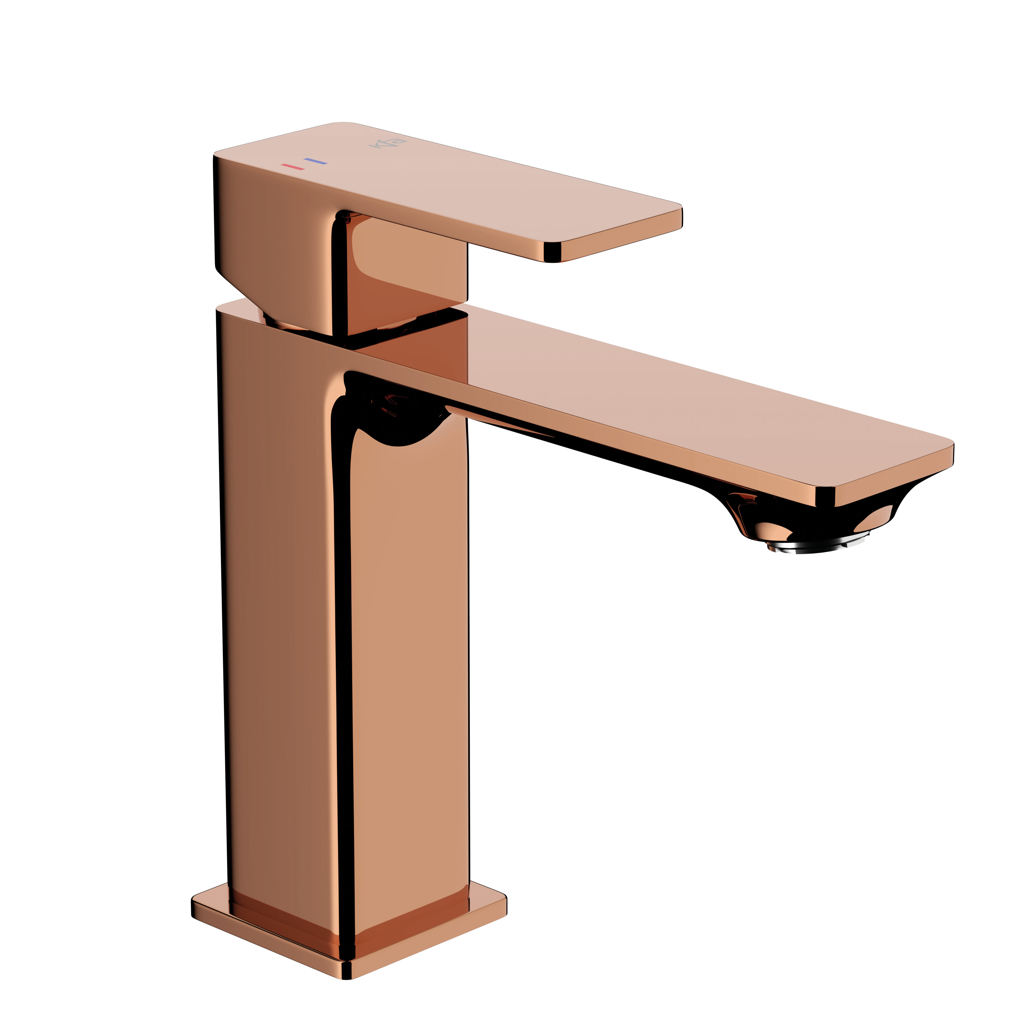 Bateria umywalkowa miedziana połysk 16.3 cm z korkiem klik-klak Dust KFA Armatura