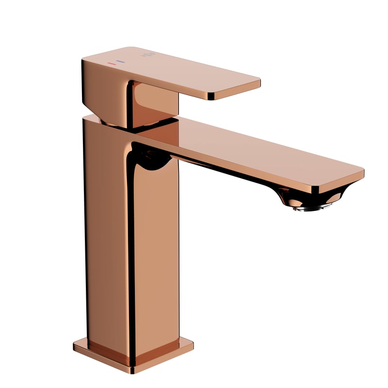 Bateria umywalkowa miedziana połysk 16.3 cm z korkiem klik-klak Dust KFA Armatura