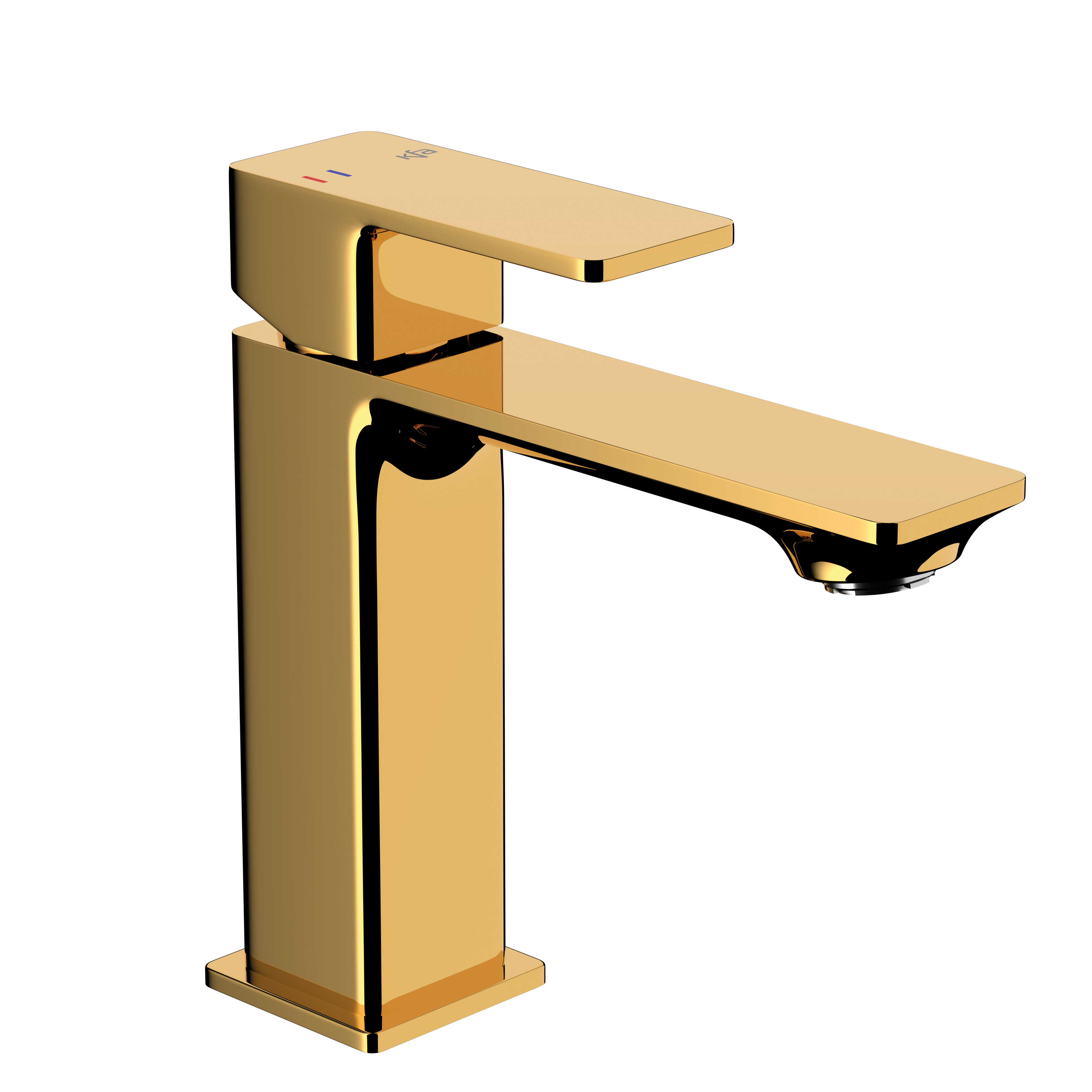 Bateria umywalkowa złota połysk 16.3 cm z korkiem klik-klak Dust KFA Armatura