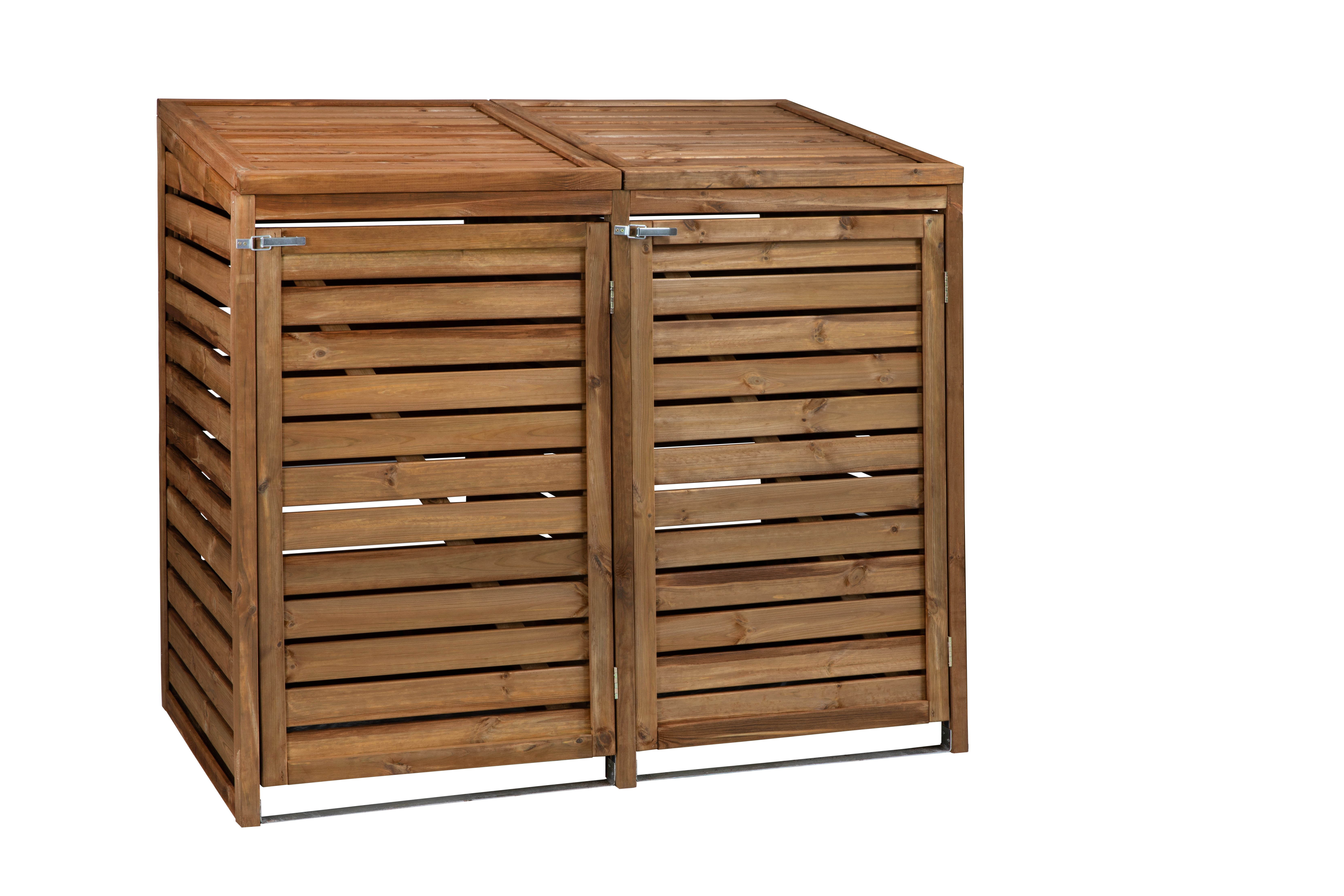 Osłona śmietnikowa podwójna Monaco 129x142x88 cm drewniana brąz Werth-Holz