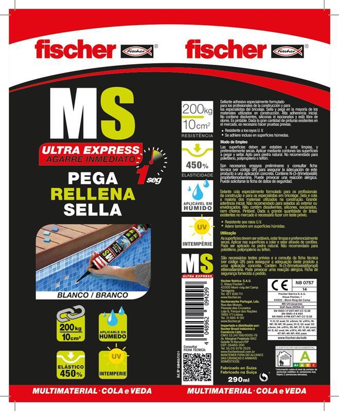 Masilla de sellado MS Pegado Express blanco de 0,3L - 2