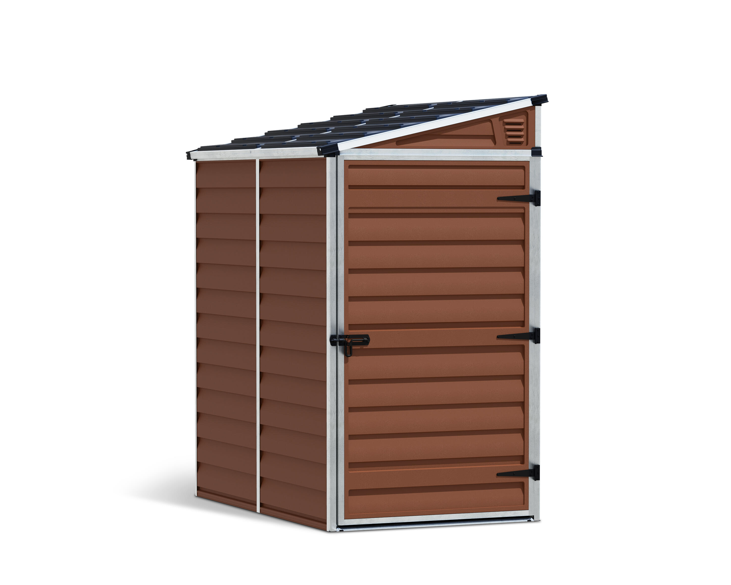 caseta de policarbonato skylight de 1175x203x175 cm y 21 m2 con 1 mm espesor y doble puerta abatible canopia by palram