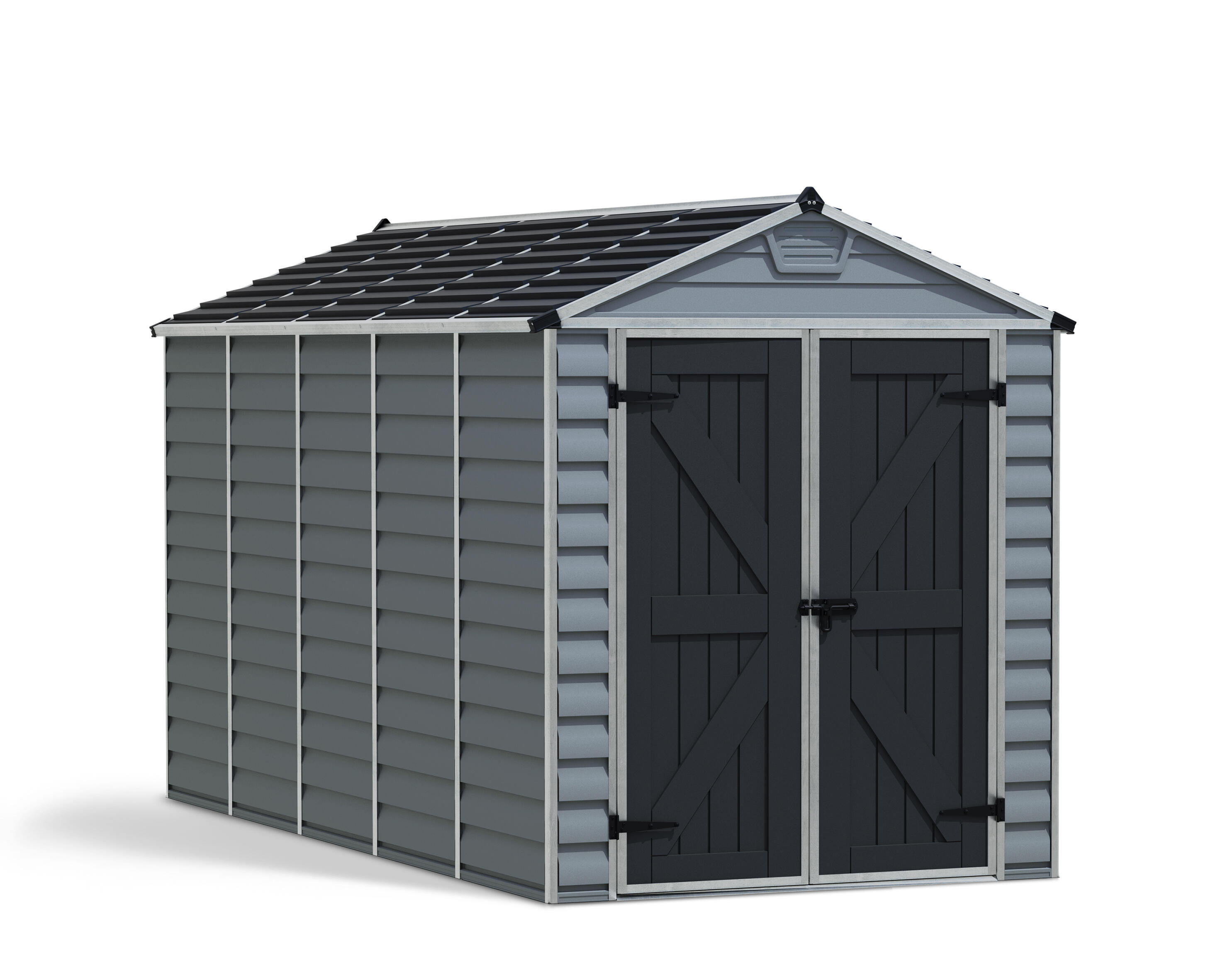 caseta de policarbonato skylight de 1854x217x3786 cm y 7 m2 con 1 mm espesor y doble puerta abatible canopia by palram
