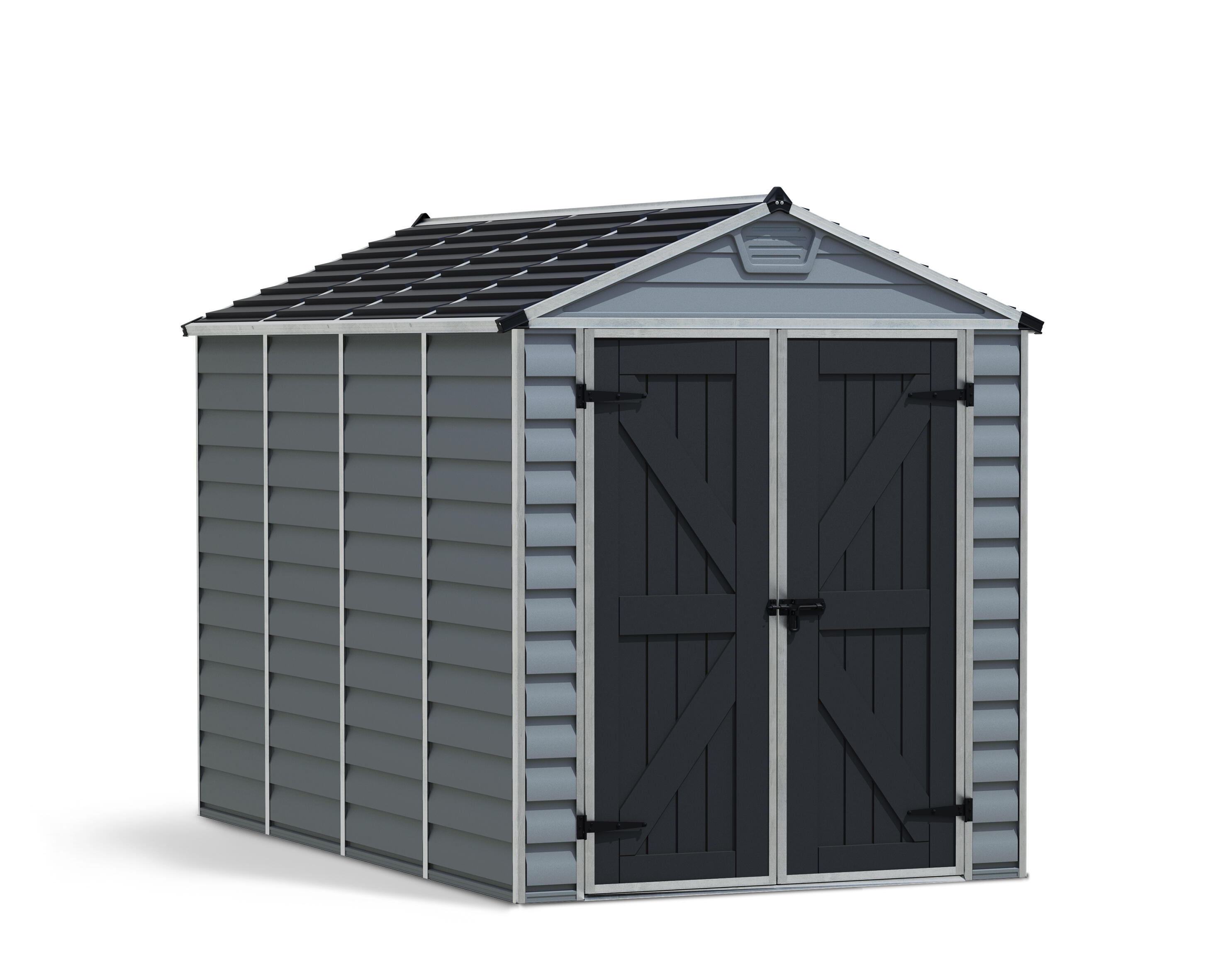 caseta de policarbonato skylight de 1854x217x3036 cm y 56 m2 con 1 mm espesor y doble puerta abatible canopia by palram
