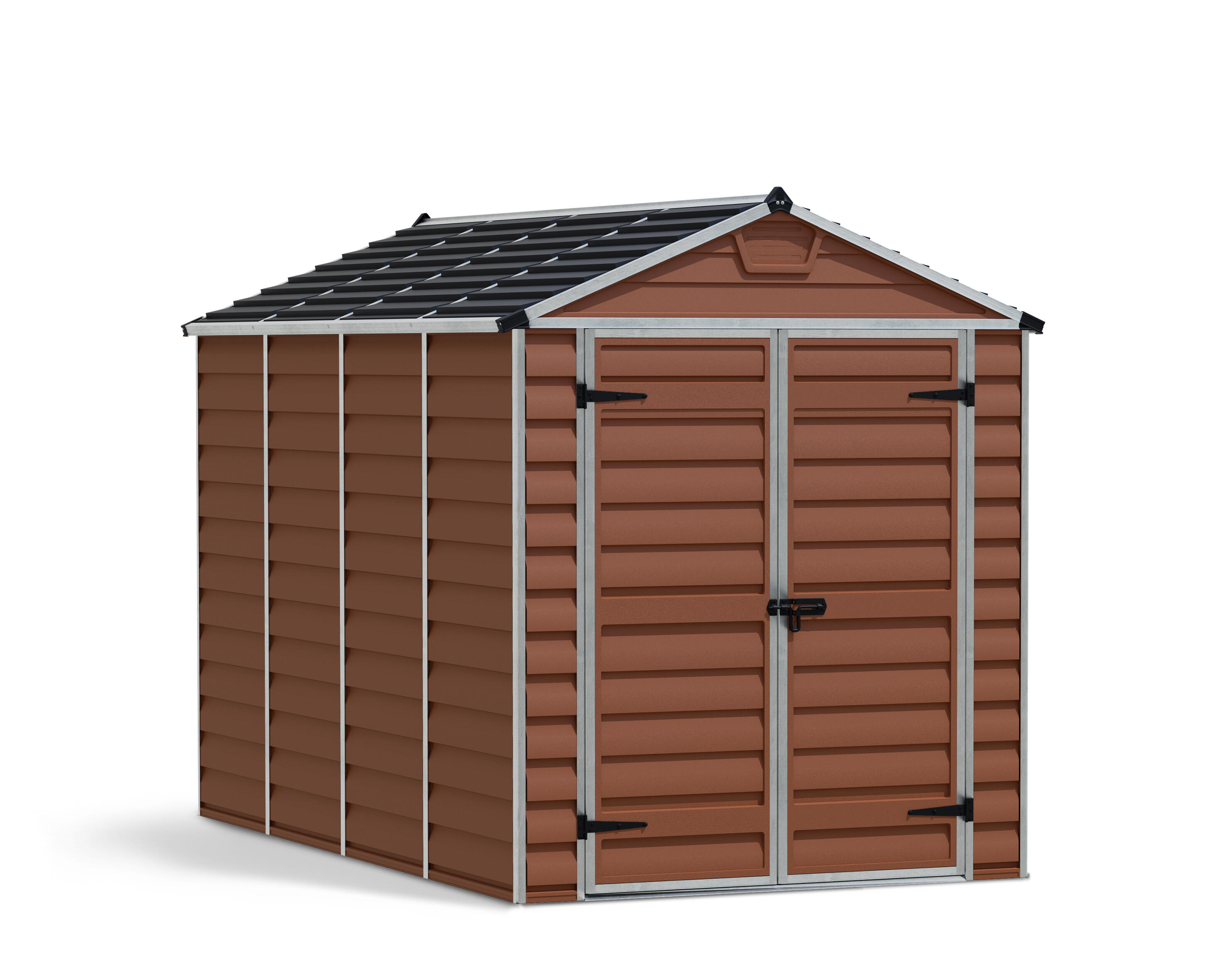 caseta de policarbonato skylight de 1854x217x3036 cm y 56 m2 con 1 mm espesor y doble puerta abatible canopia by palram