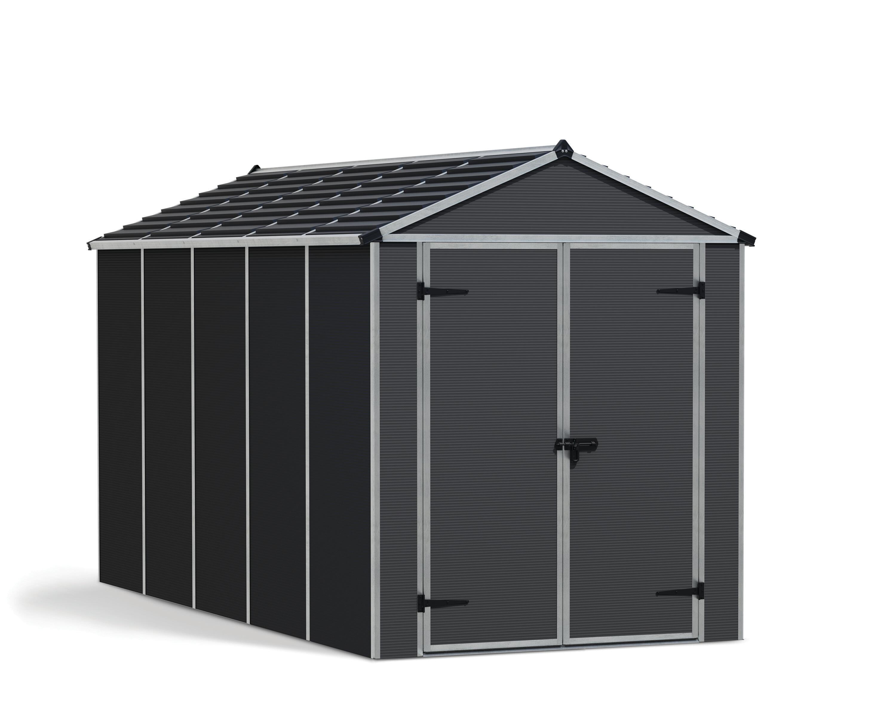 caseta de policarbonato rubicon de 185x217x3786 cm y 7 m2 con 10 mm espesor y doble puerta abatible canopia by palram
