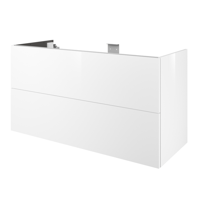 Meuble sous-vasque double vasque 2t l.120 x H.64 x P.48 cm blanc Neo line