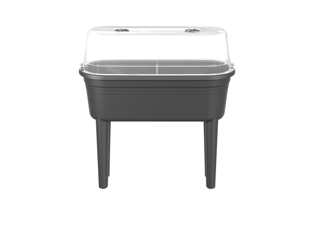 Potager sur pied avec serre, noir, H.26.5 x L.37 x l78 cm
