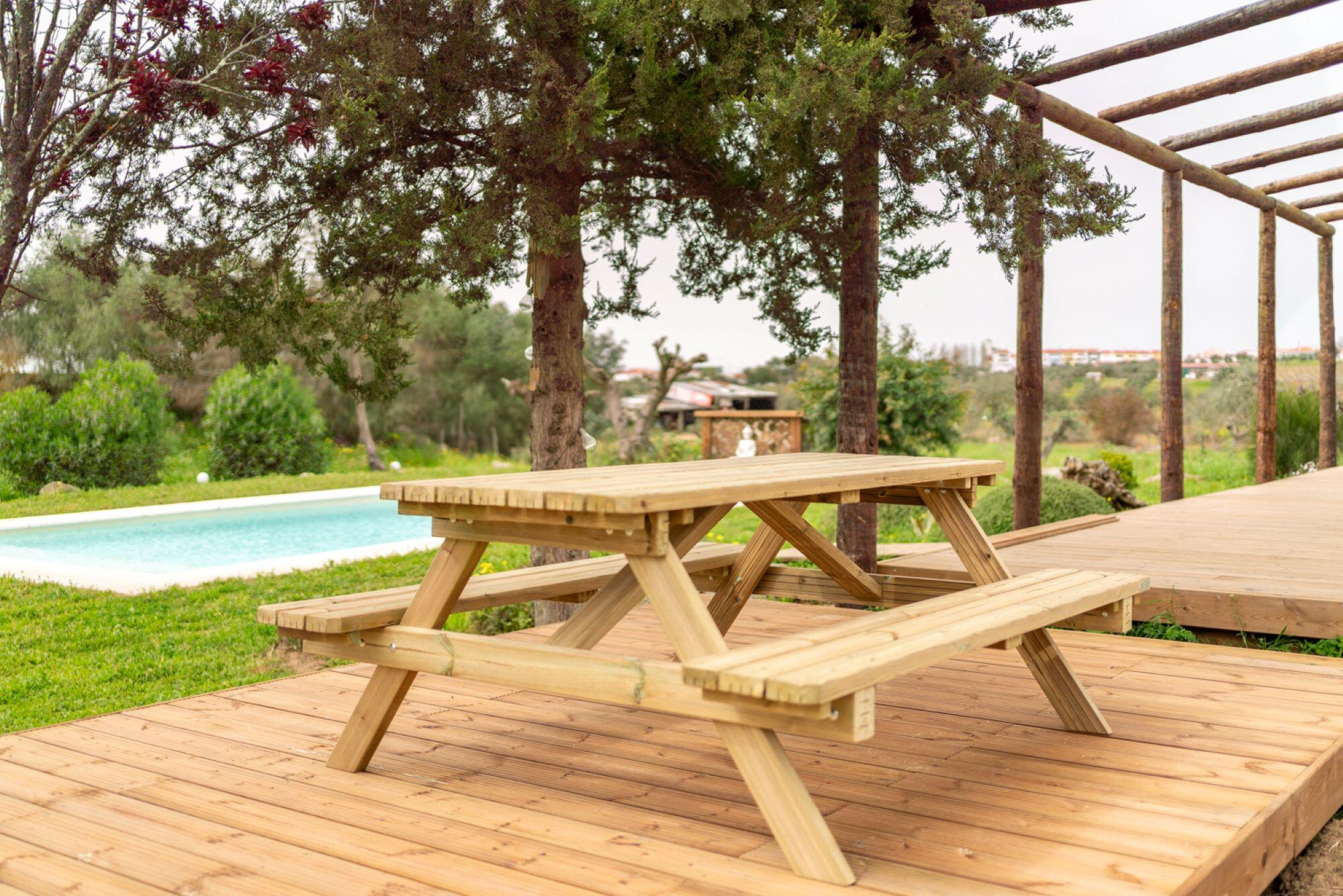 Mesa de madeira KIT PICNIC 180X150X70CM - 9