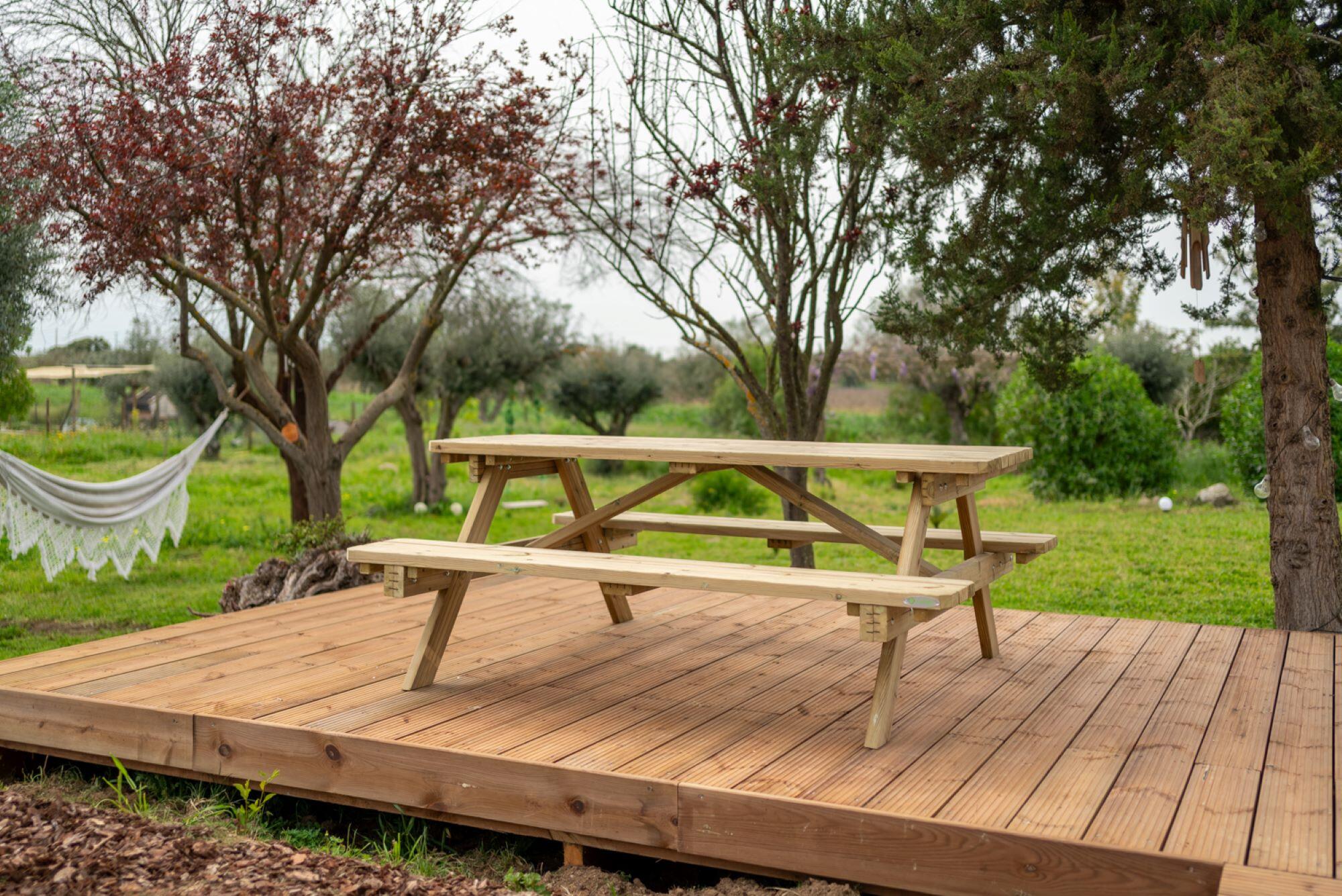 Mesa de madeira KIT PICNIC 180X150X70CM - 17