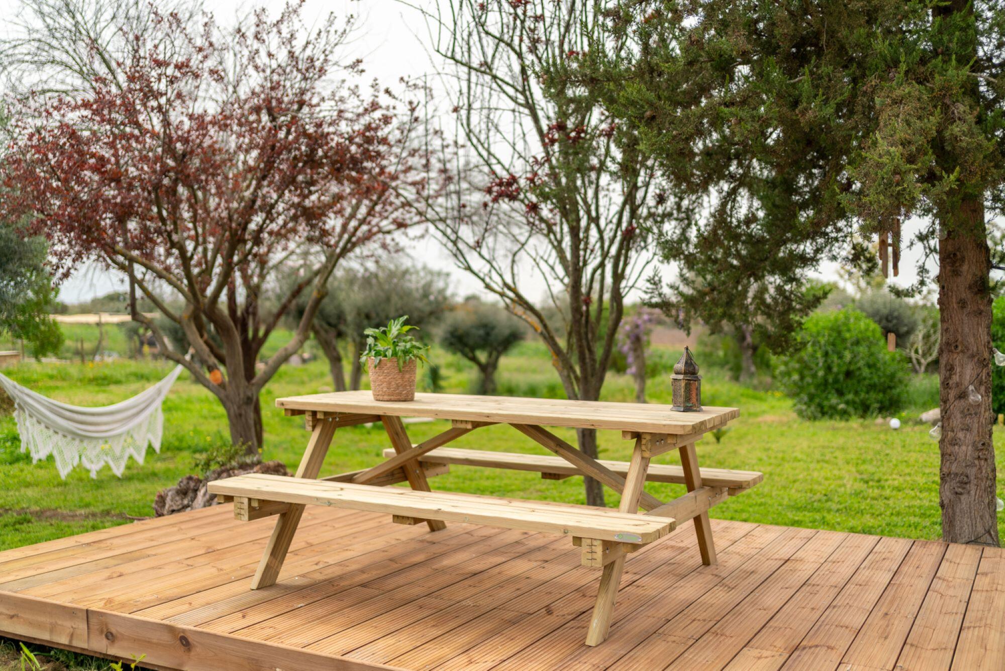 Mesa de madeira KIT PICNIC 180X150X70CM - 16