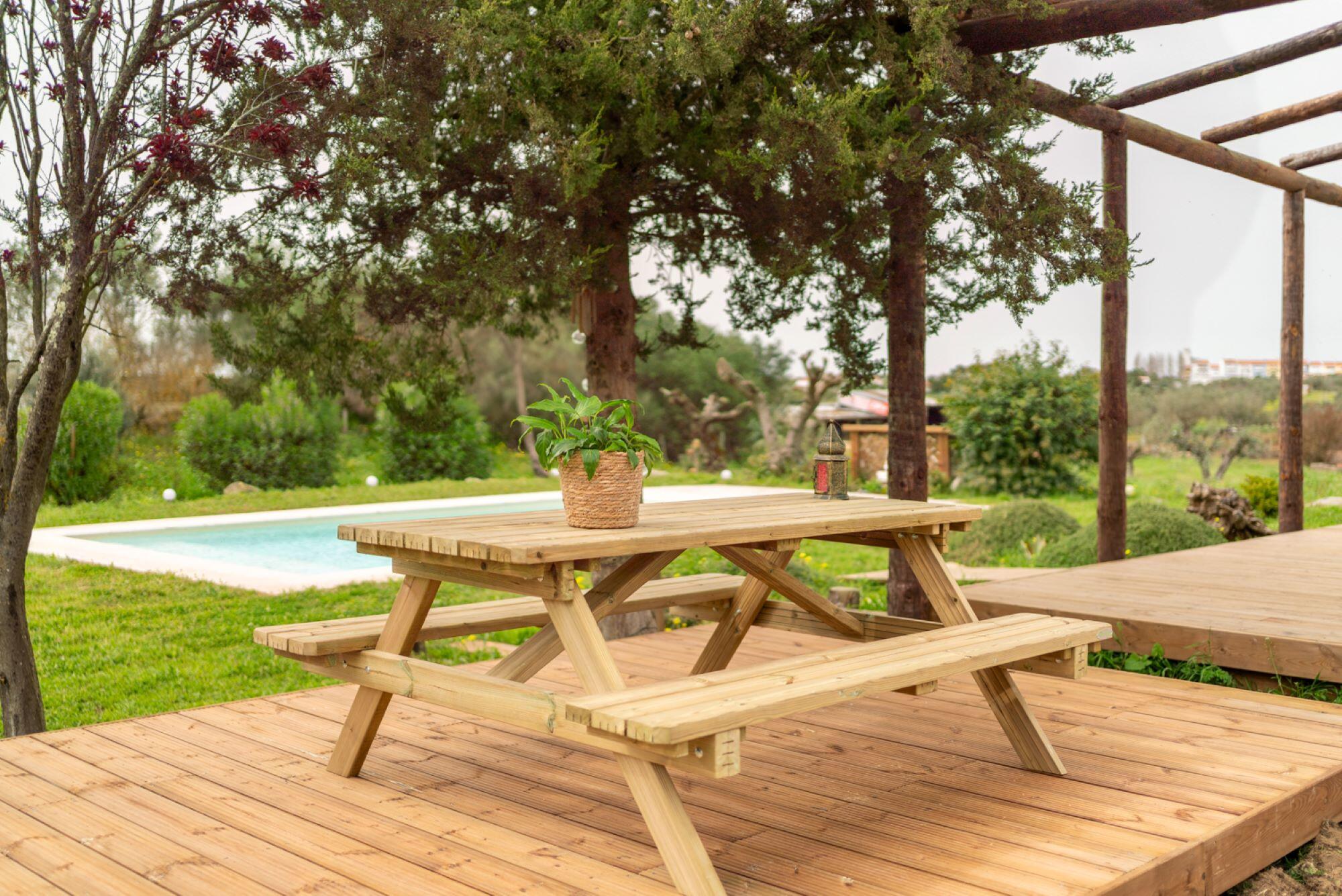 Mesa de madeira KIT PICNIC 180X150X70CM - 15