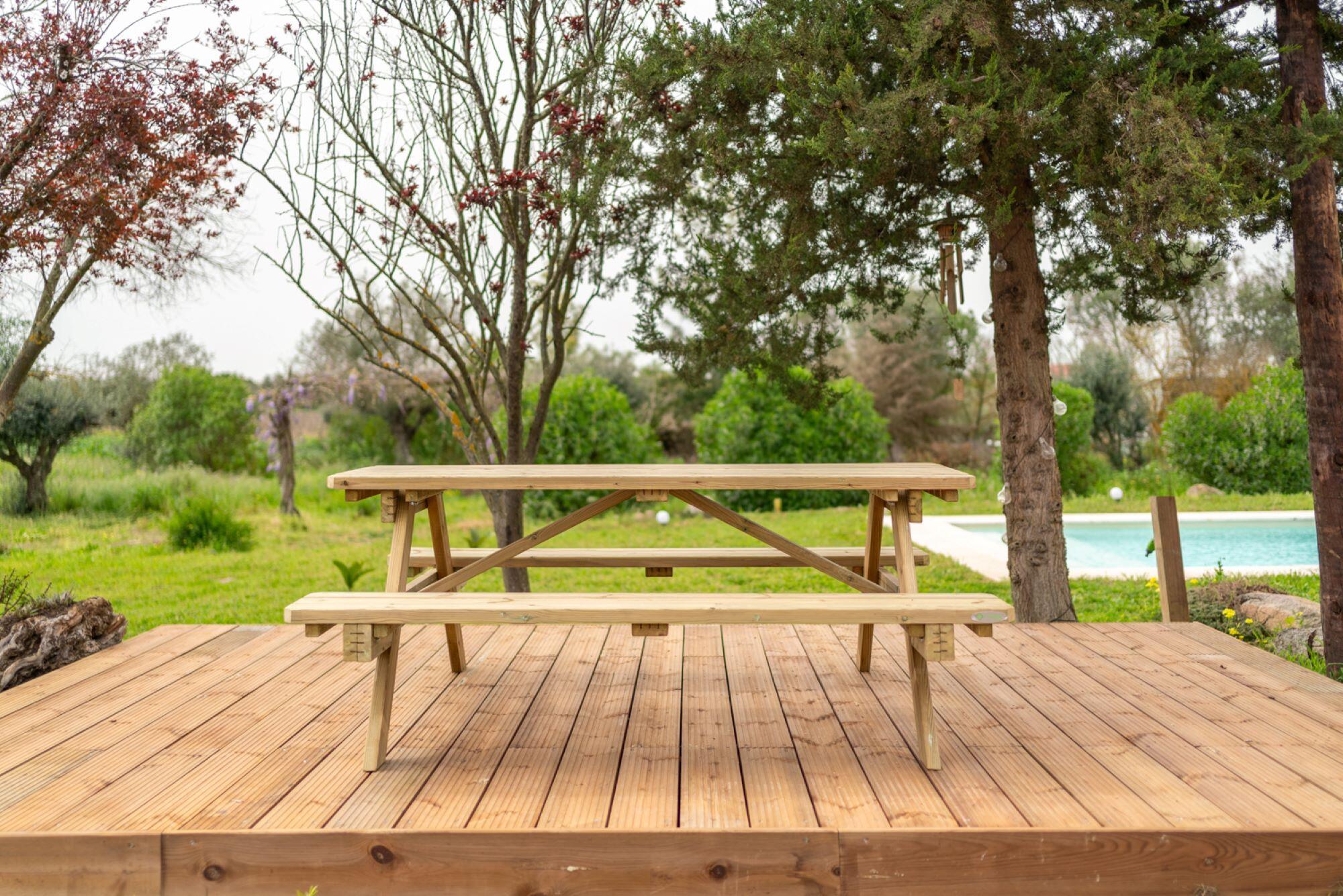 Mesa de madeira KIT PICNIC 180X150X70CM - 14