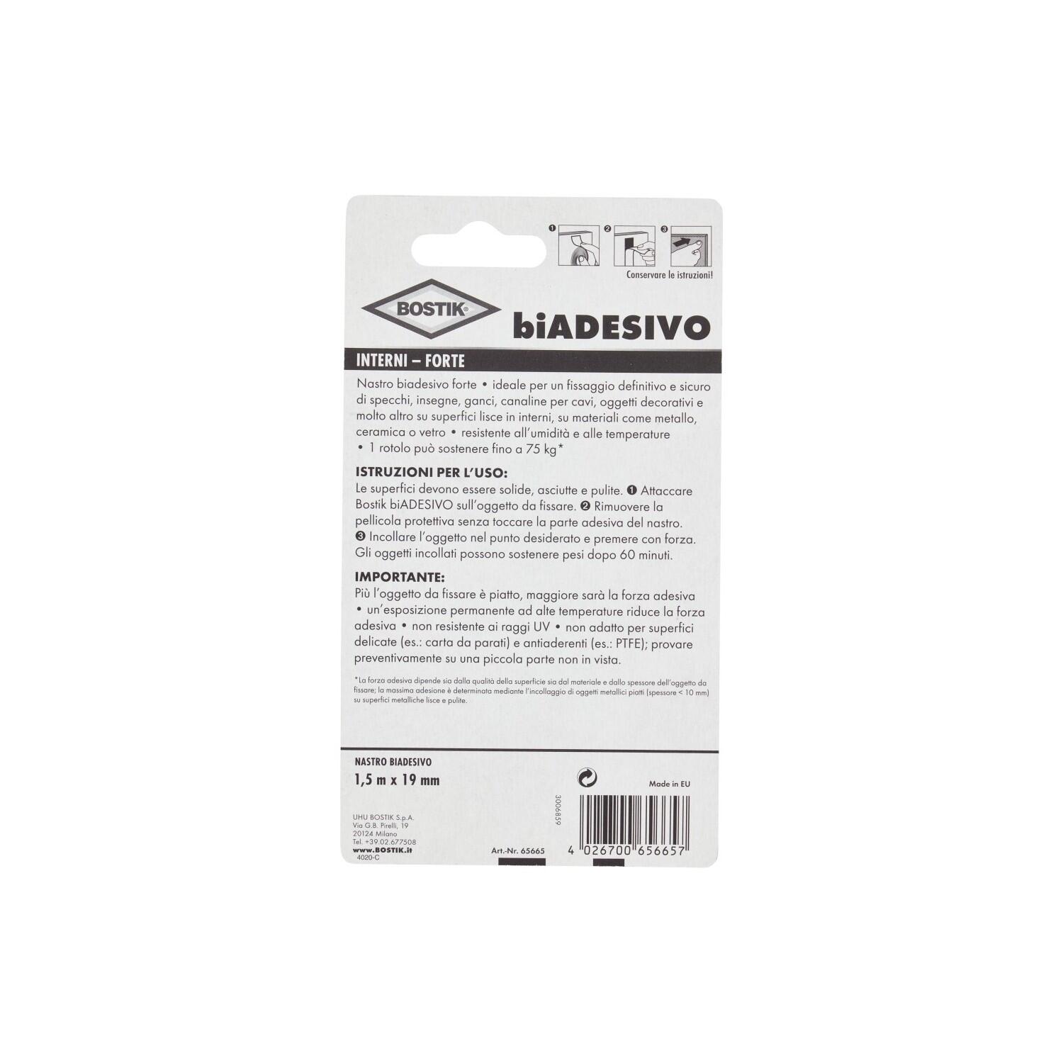 Nastro adesivo, BISON per interni, biadesivo per fissaggio H 97 mm x L 1.5 mt - 2