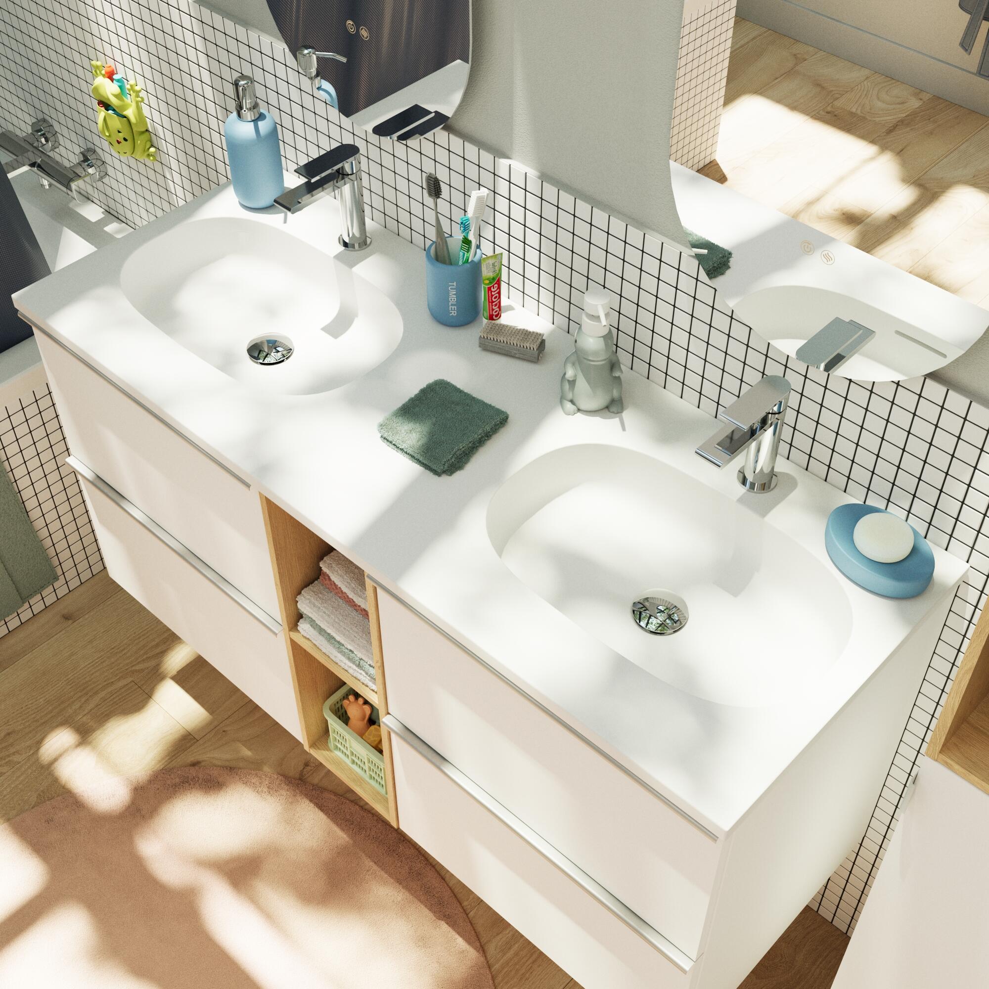 Lavabo encastrado Modern  121x14.3x46 cm - 7