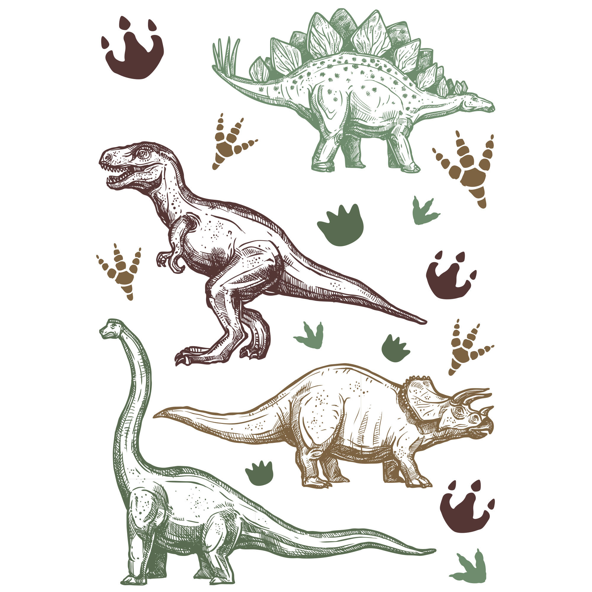 Sticker décoratif dinosaures, multicolore - 2