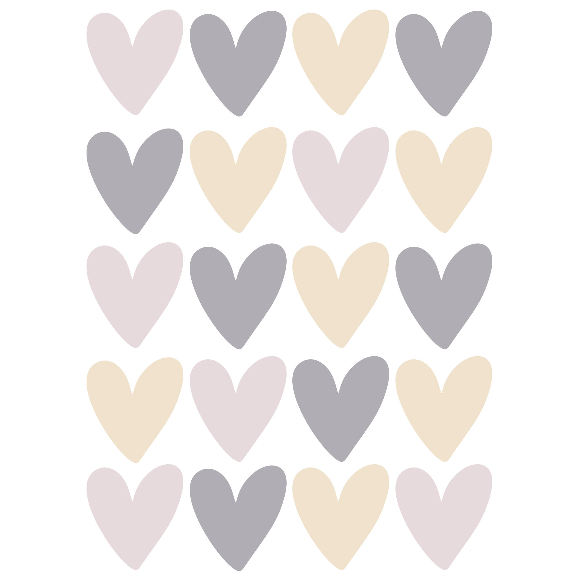 Sticker décoratif coeurs, gris et beige - 2