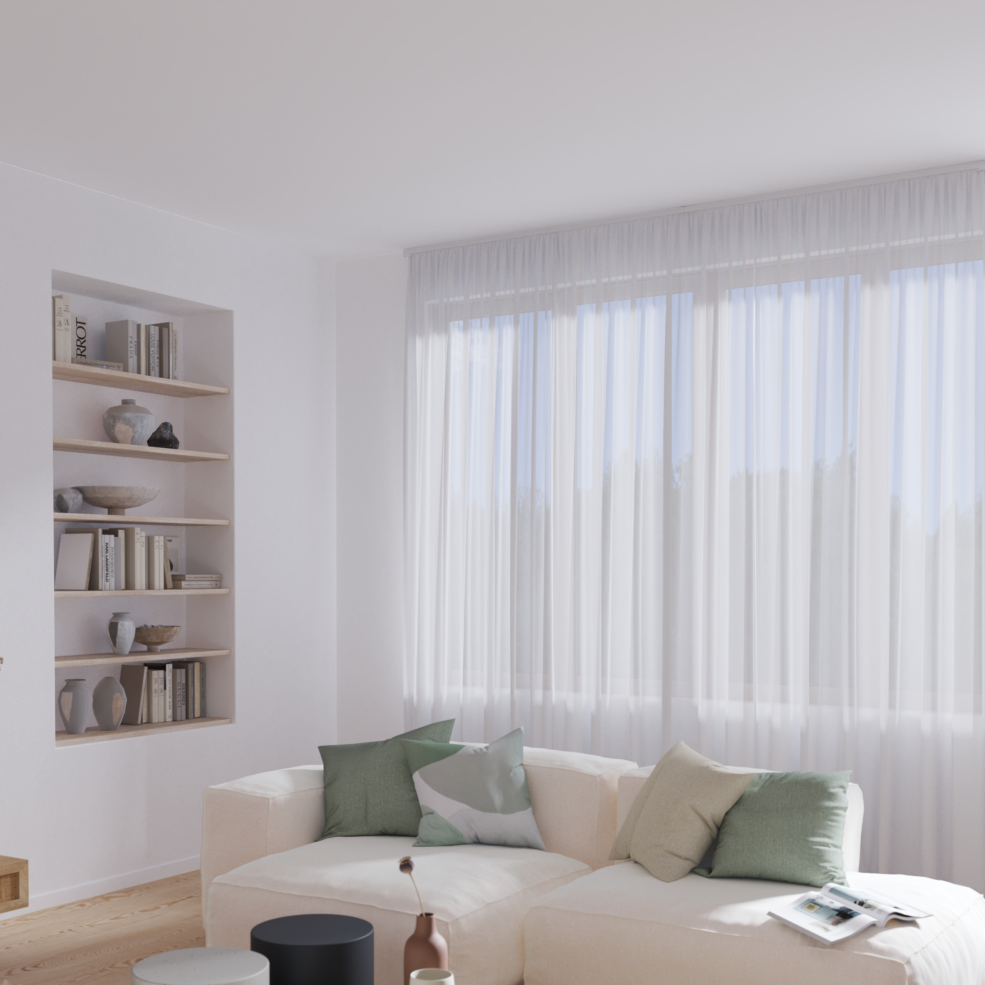 Kit calha com cordão 160-290cm branco Burghas Inspire - 7