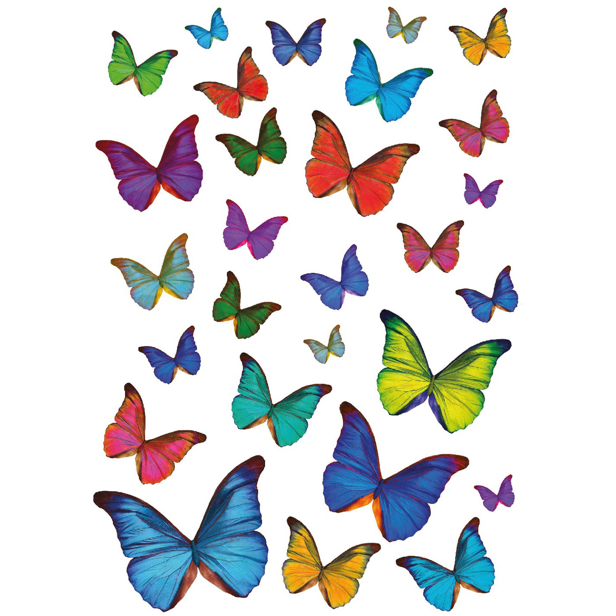 Sticker décoratif papillons, multicolore x 48 cm - 2