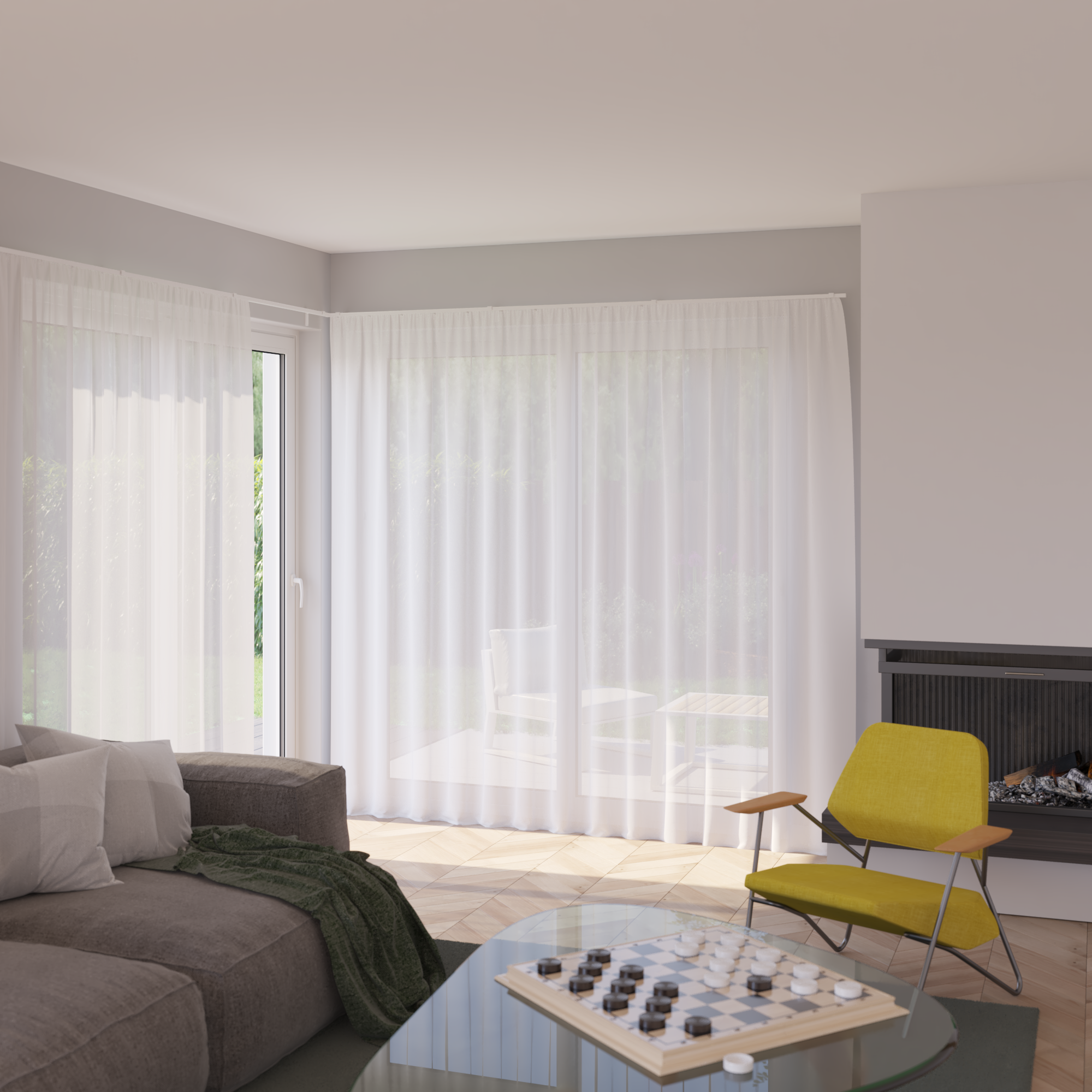 Kit calha manual de alumínio 200cm branco Magleva Inspire - 4