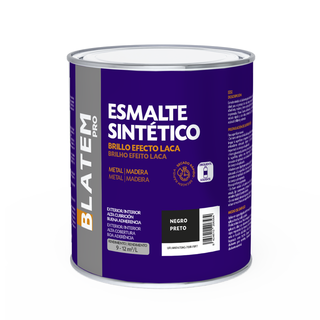ESMALTE SINTÉTICO ACETINADO BLATEM 750ML PRETO