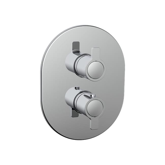 GRIFO DUCHA EMPOTRADO TERMOSTÁTICO REDONDO CROMADO - 1