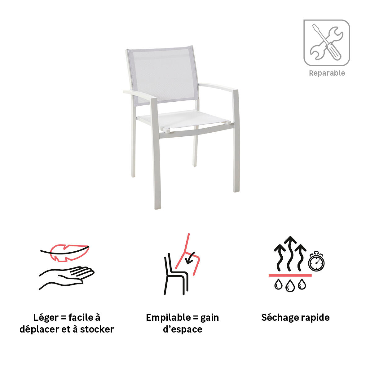 Fauteuil NATERIAL Lyra Beta blanc - 4